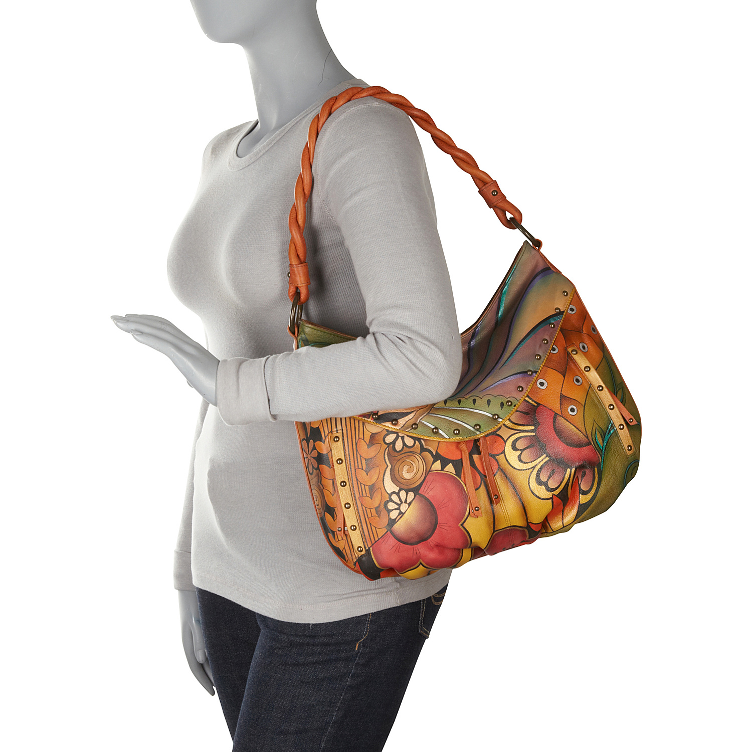 Ruched Multi-Pocket Hobo