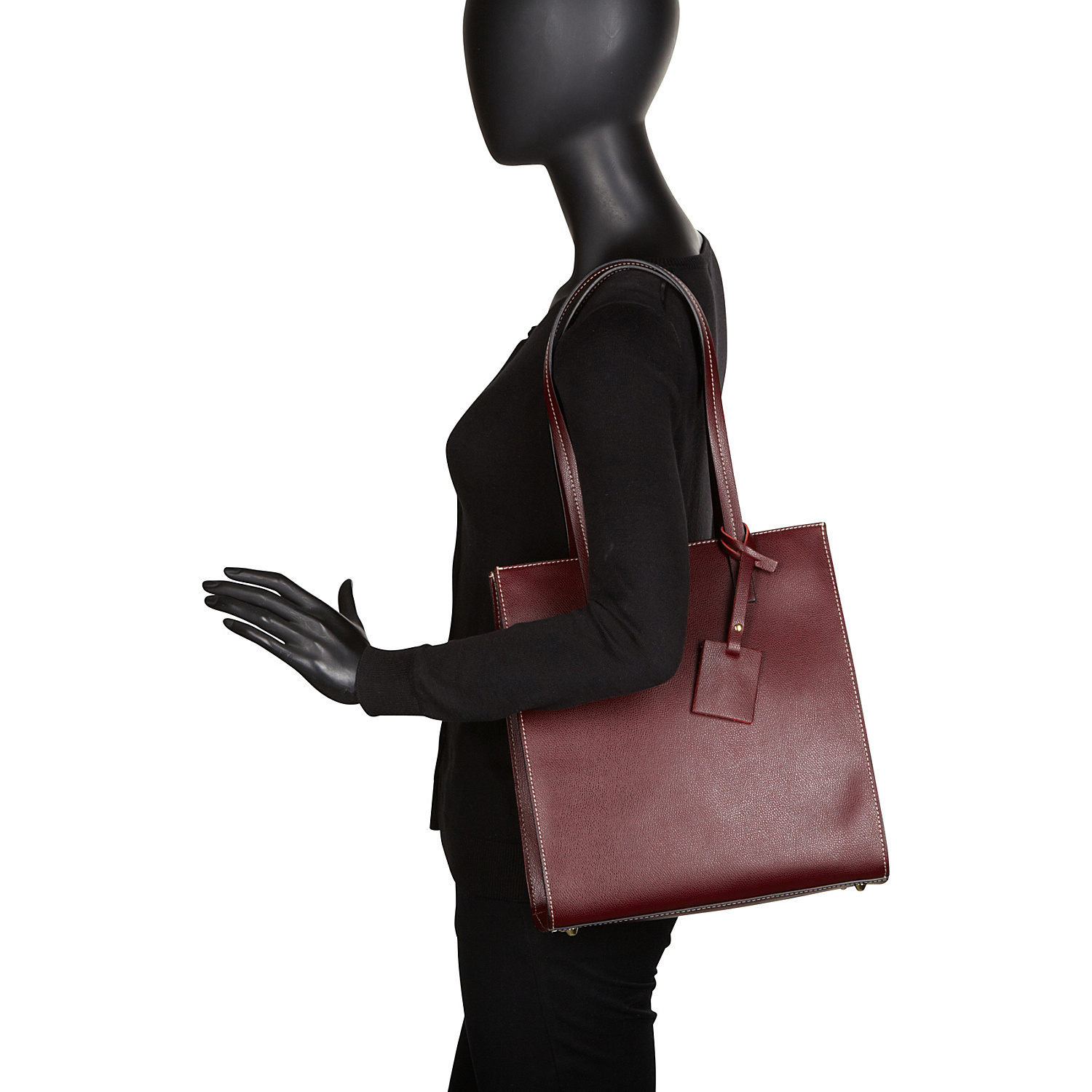 Classic Burgundy Italian Leather Tote