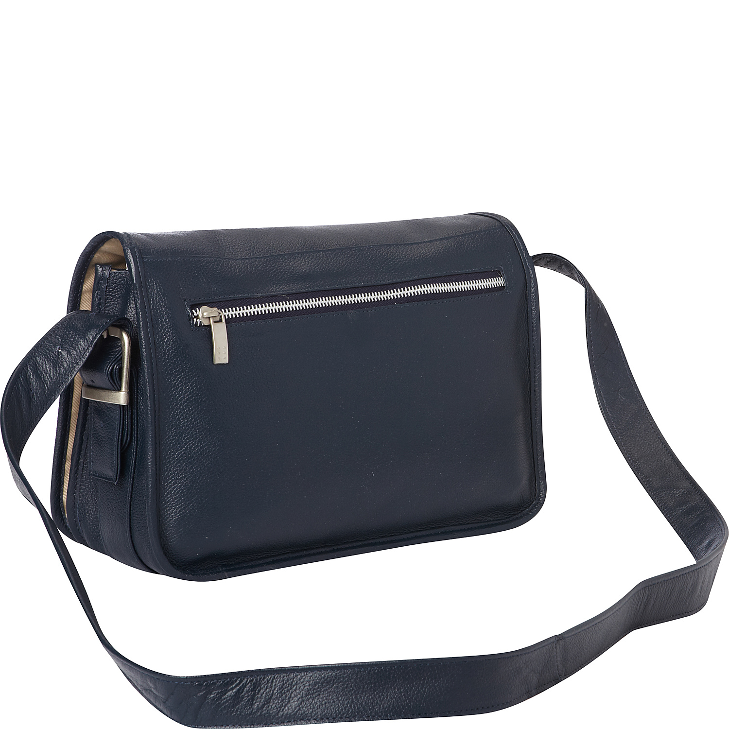 Flap-Over Leather Handbag