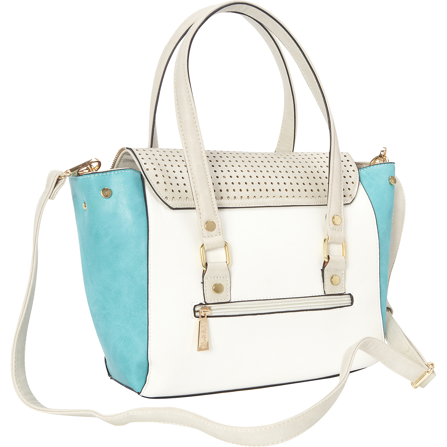Tri-Toned Laser Cut Satchel Bag