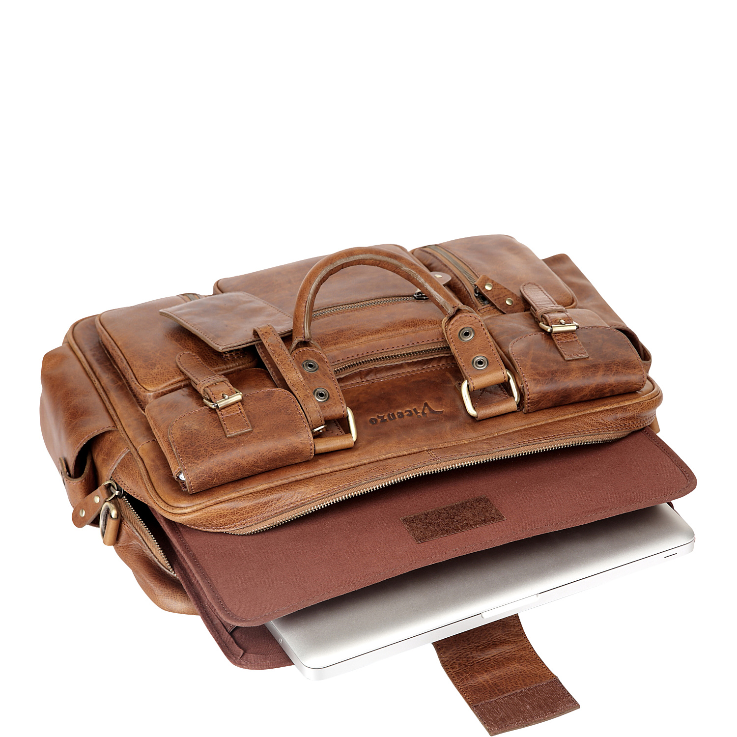 Vicenzo Signature Full Grain Leather Briefcase