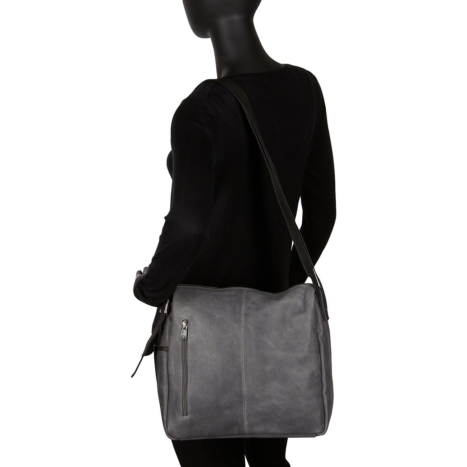 Top-Zip Shoulder Bag