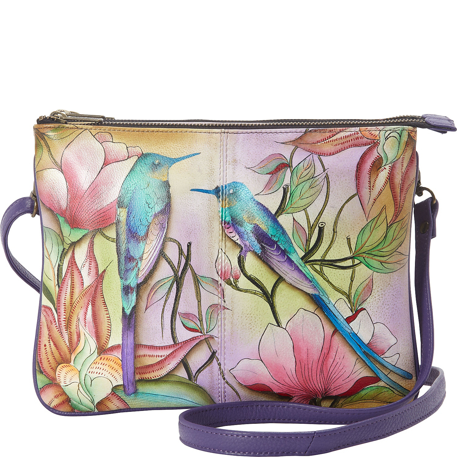 Hand Painted Triple Compartment Crossbody