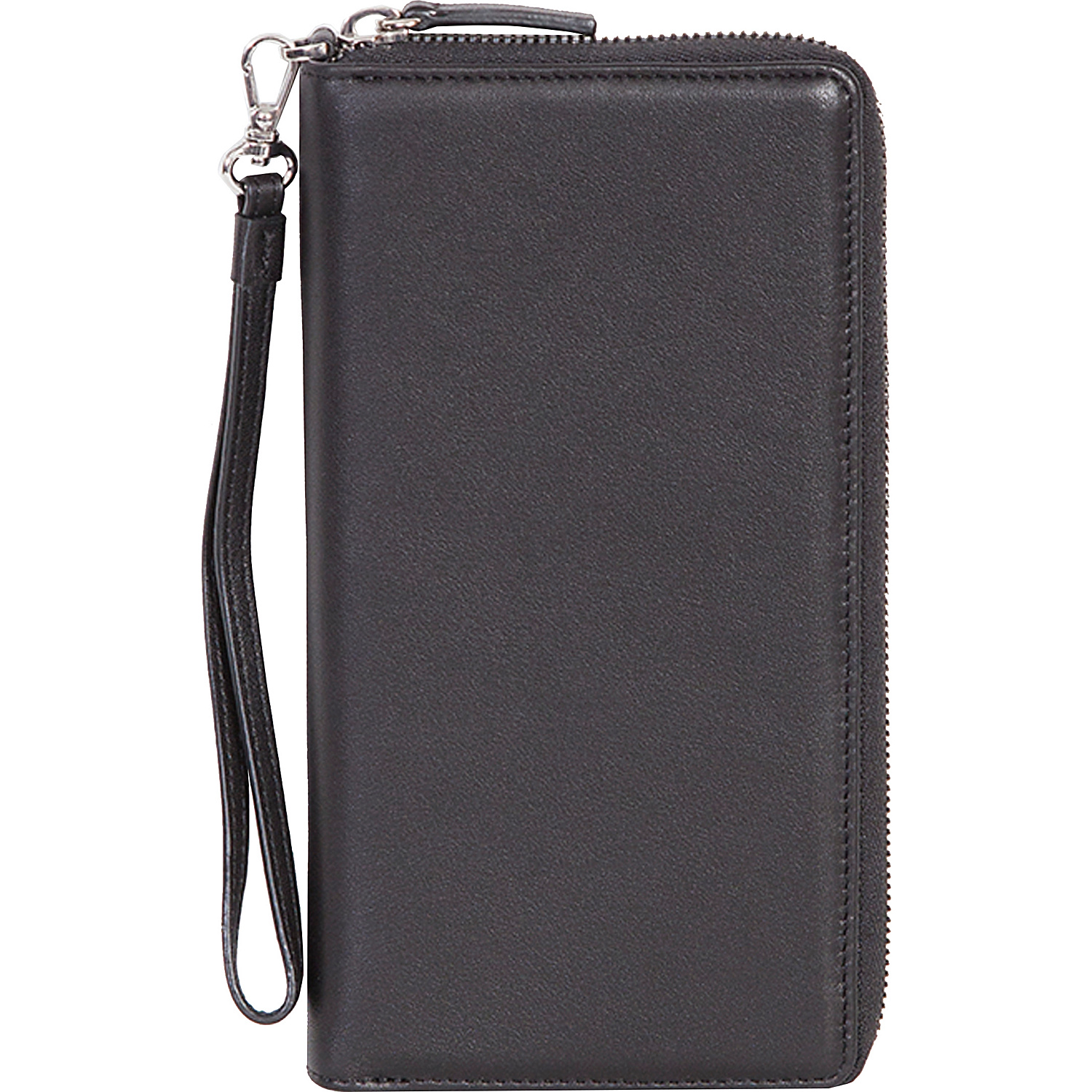 Leather Zip Clutch Wallet