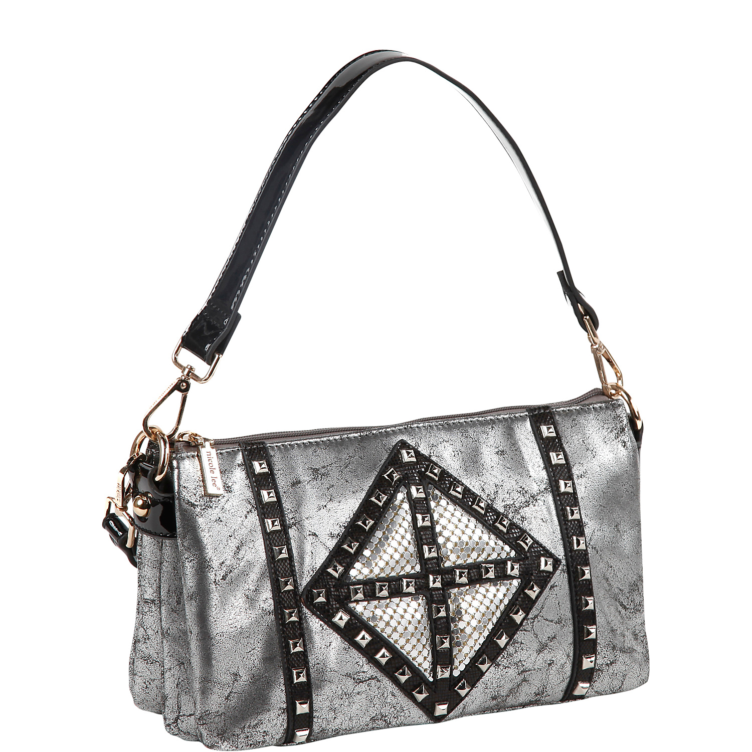 Joanne Metallic Geometrics Shoulder Bag