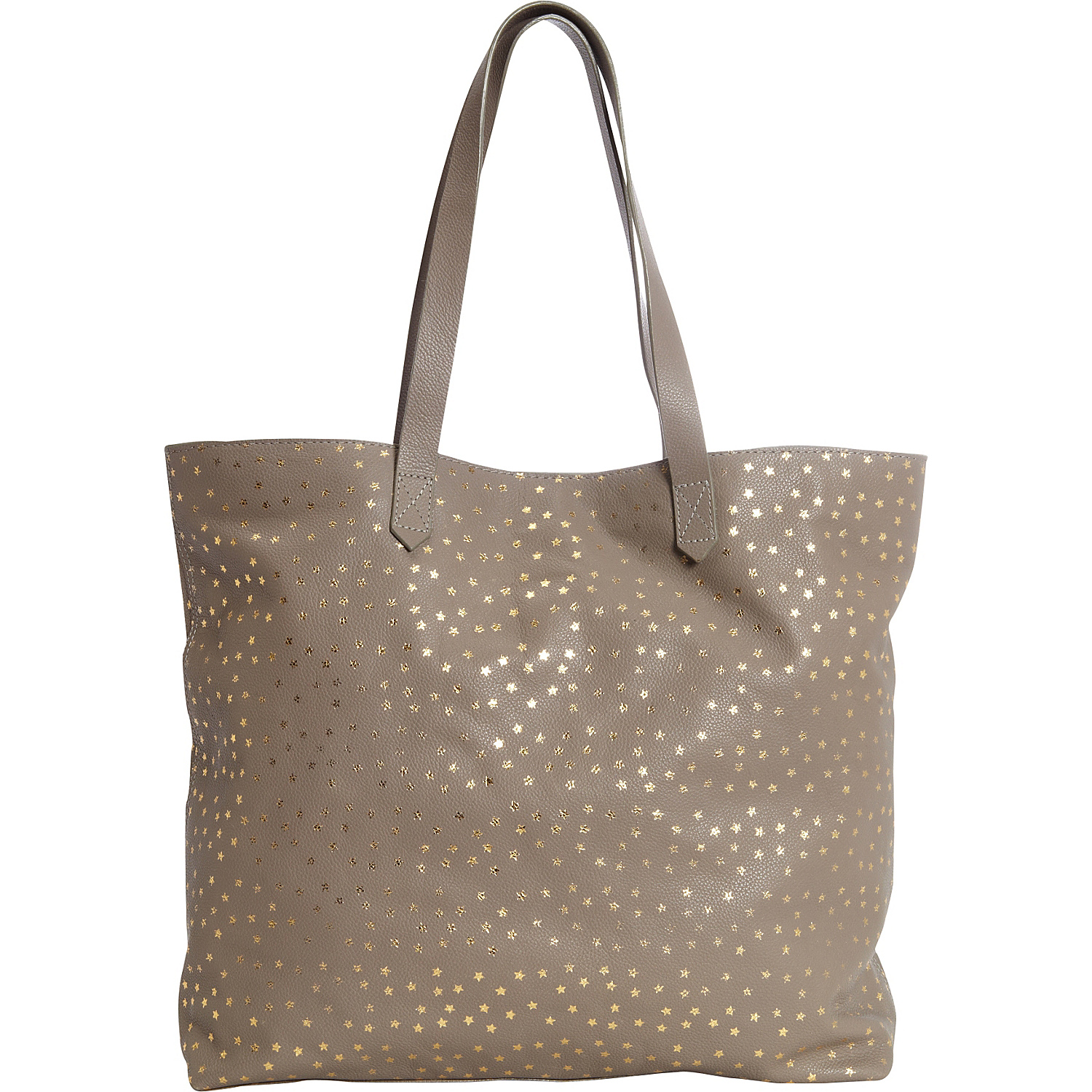 Leather Tote with Gold Foil Stars