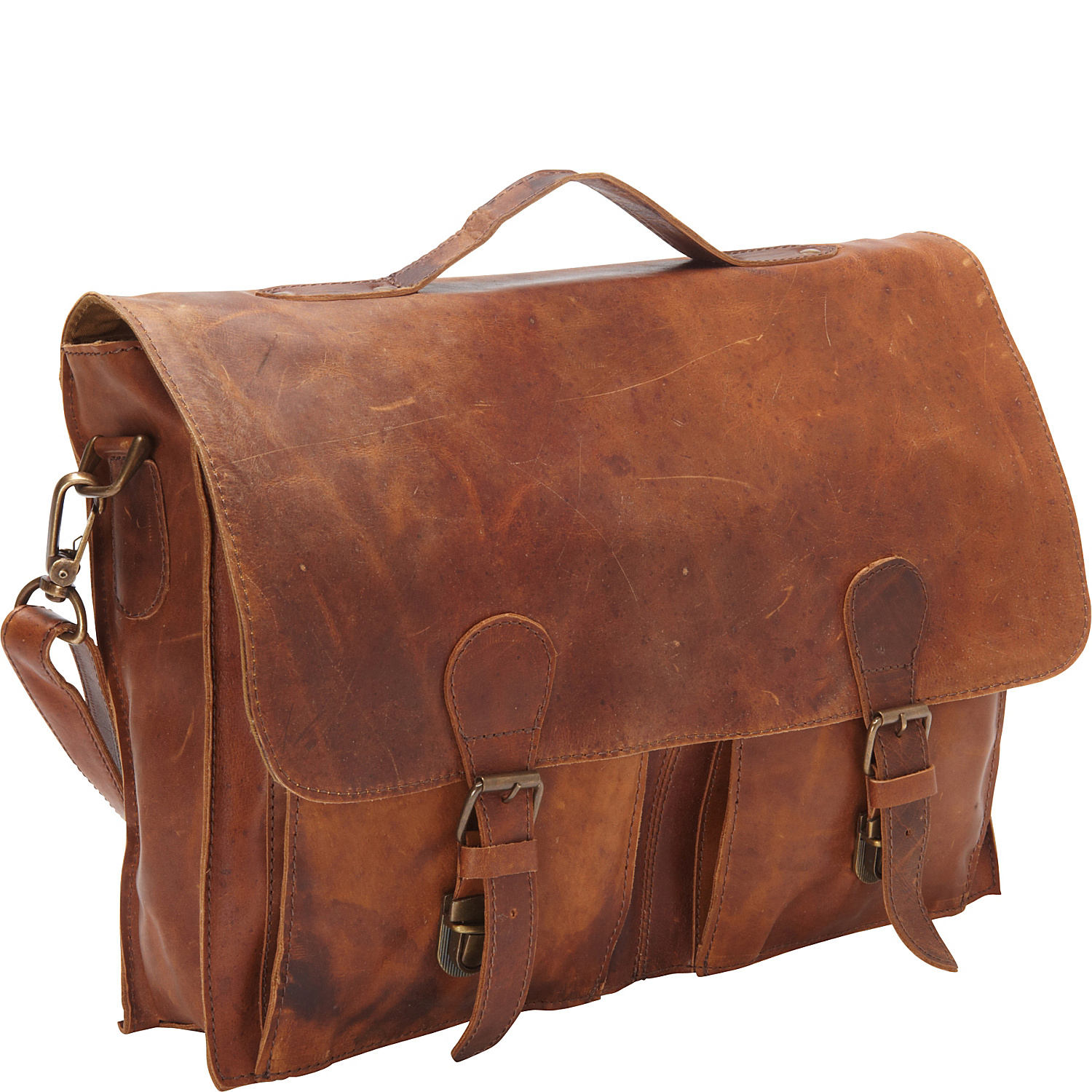 Soft Leather Laptop Messenger Bag and Brief