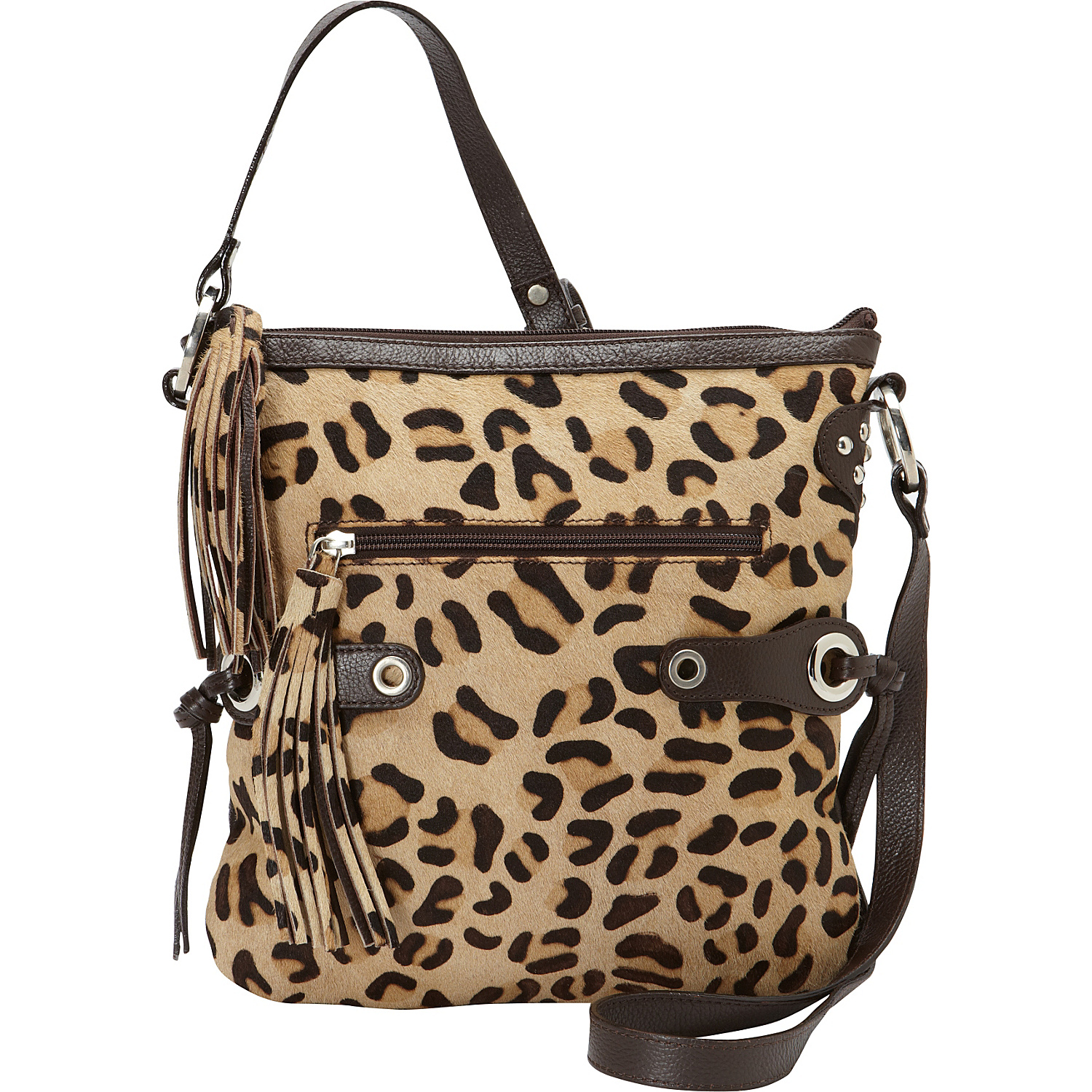 Leopard Print Crossbody with Fringe