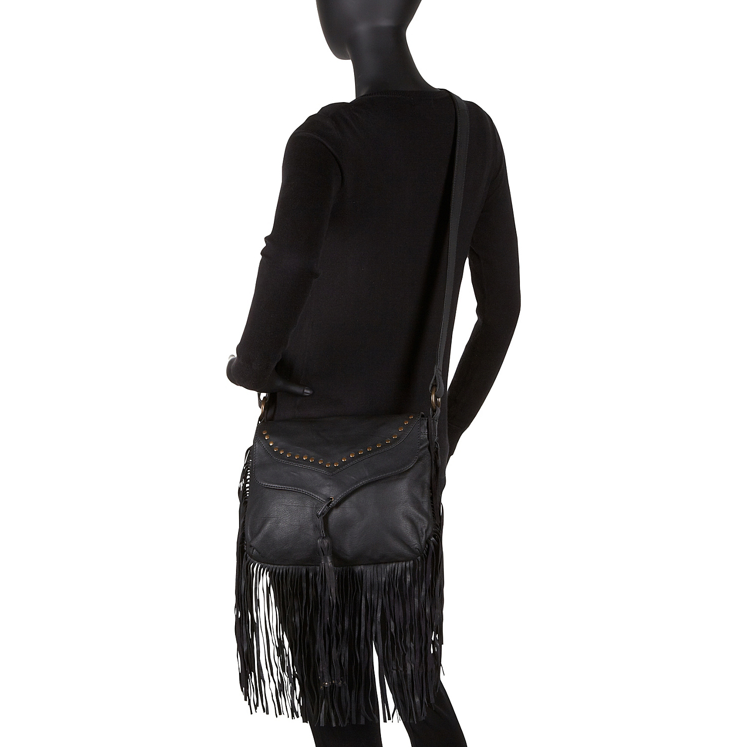 Soft Leather Fringe Crossbody