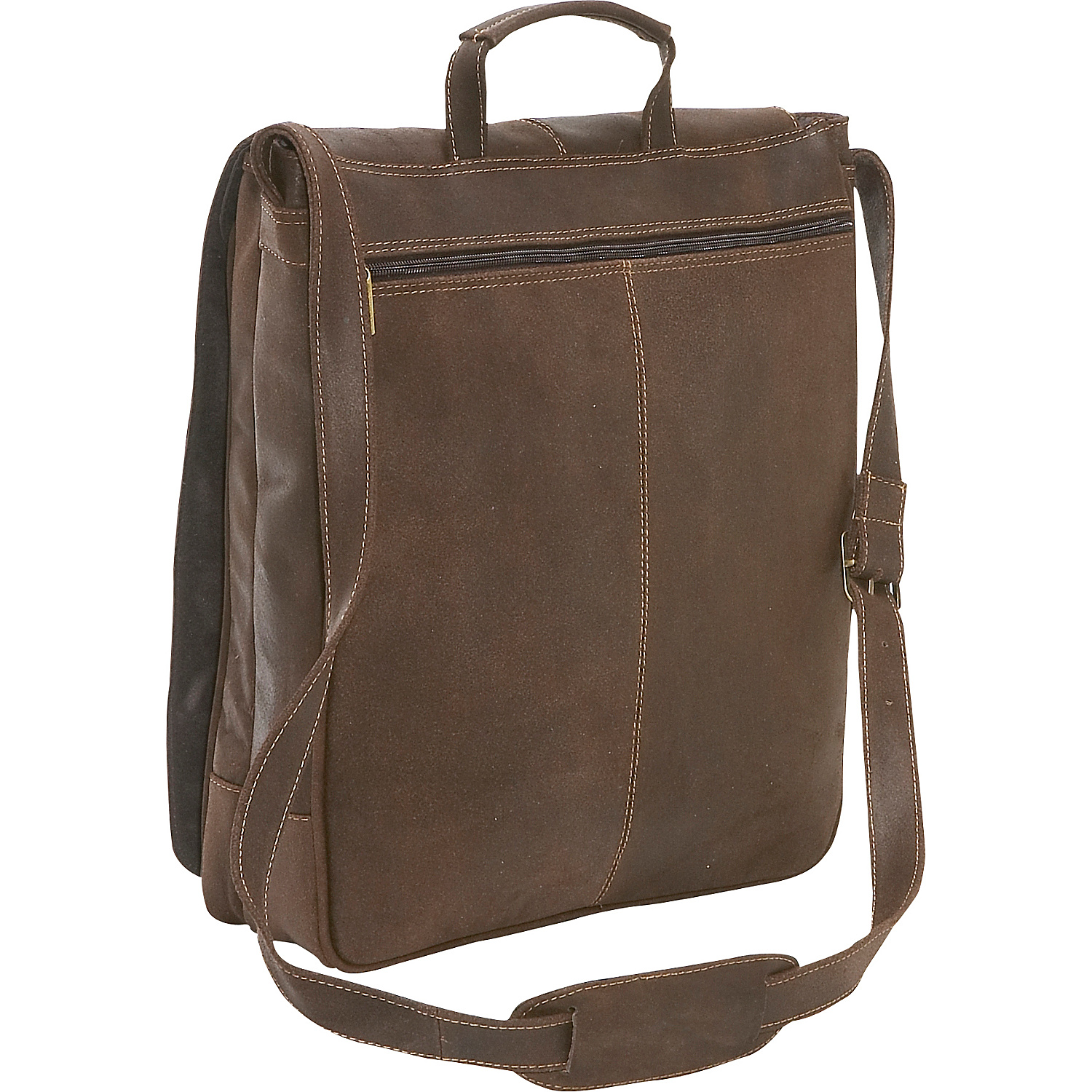 Distressed Leather 17" Laptop Messenger