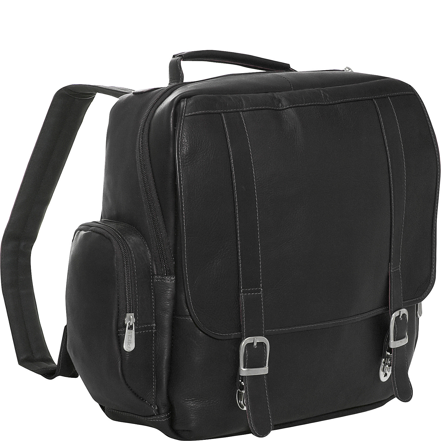 Vertical Leather Laptop Backpack