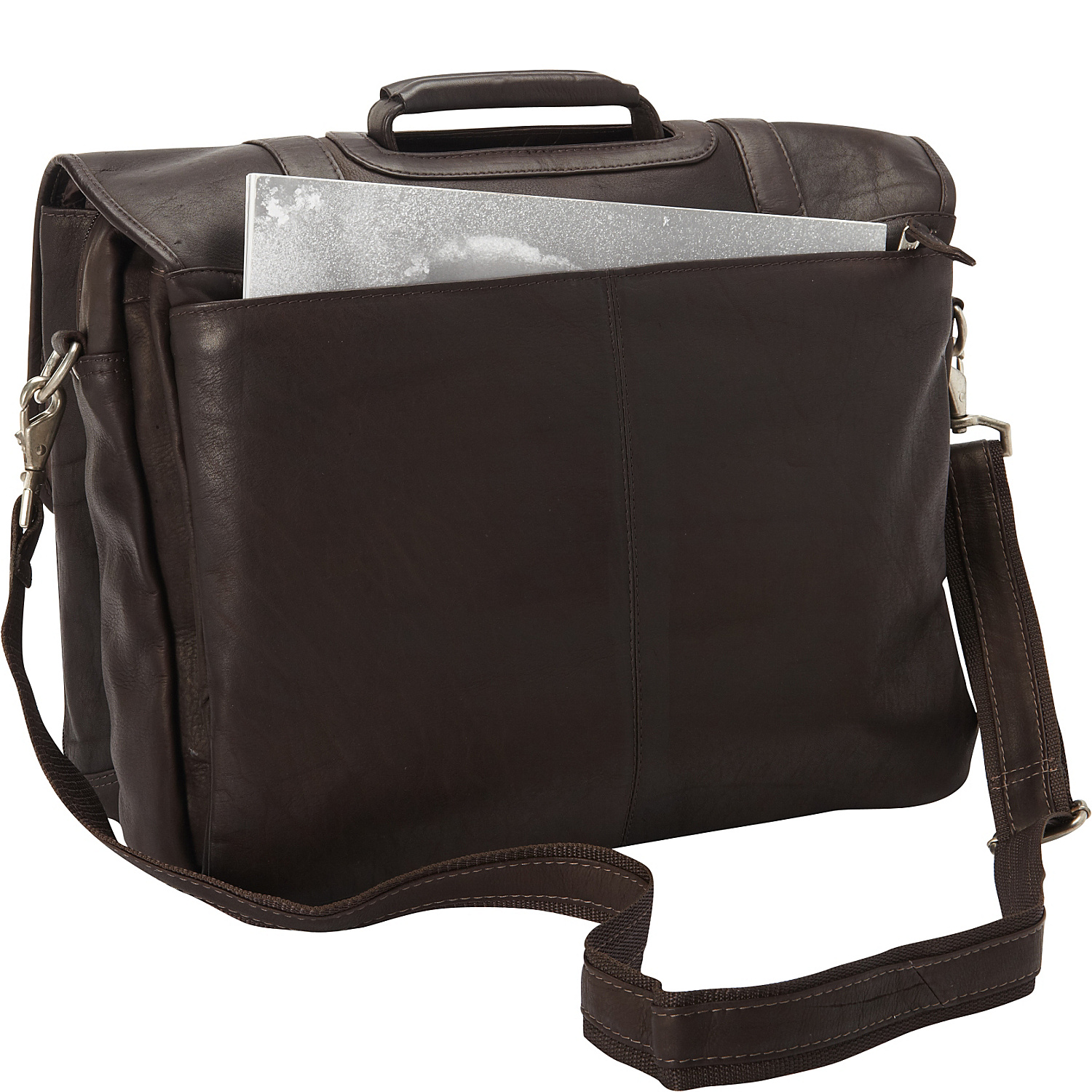 Leather Top Handle Accordian Brief