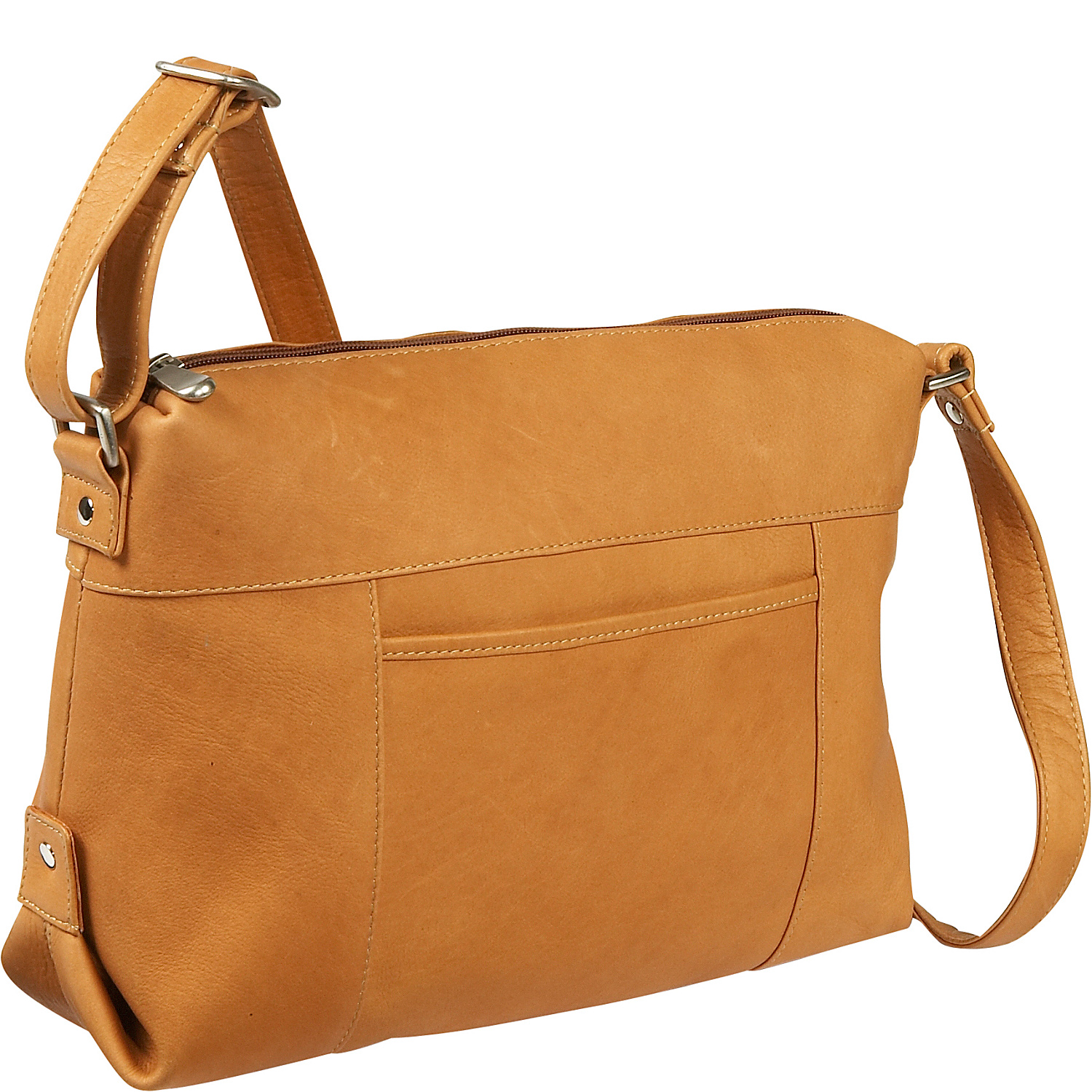 Top Zip Front Slip Shoulder Bag