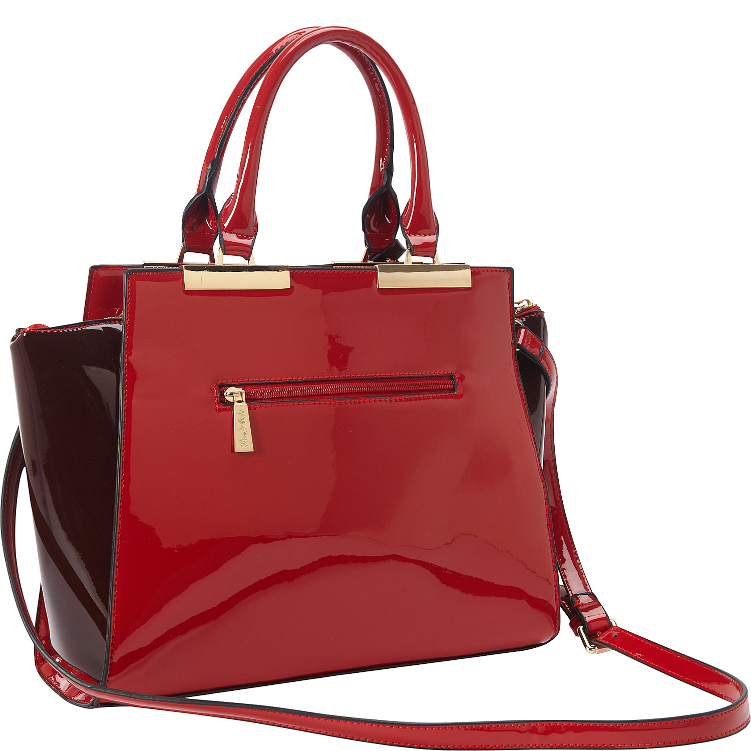 Shiny Two Tone Satchel Bag