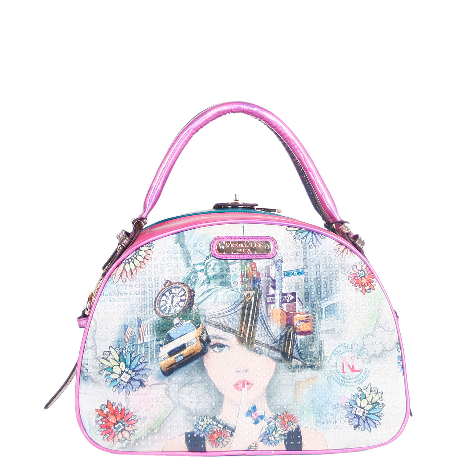 New York New York Print Bowler Bag