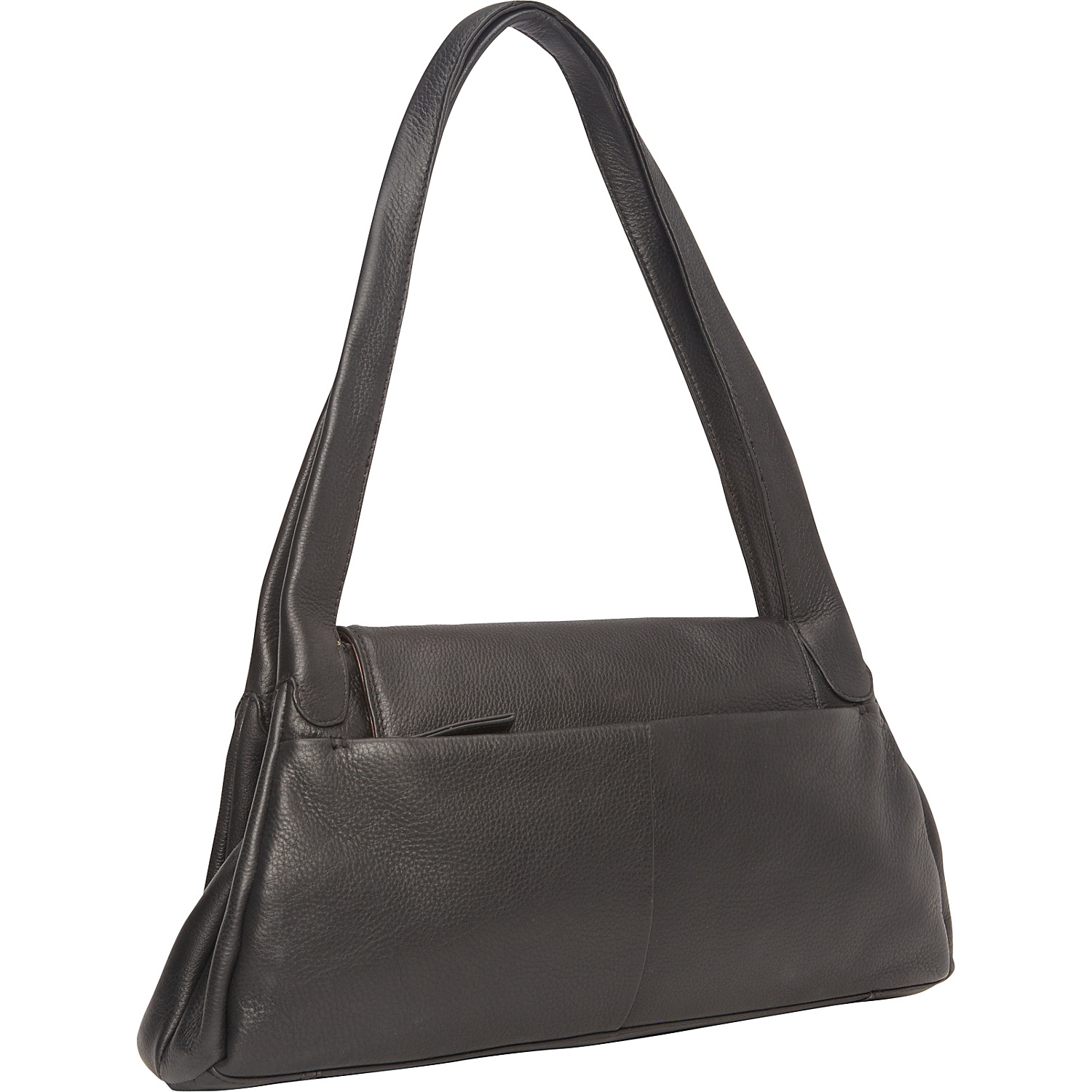 Top Zip w/ 1/4 Flap, Twin Handle Shoulder Bag