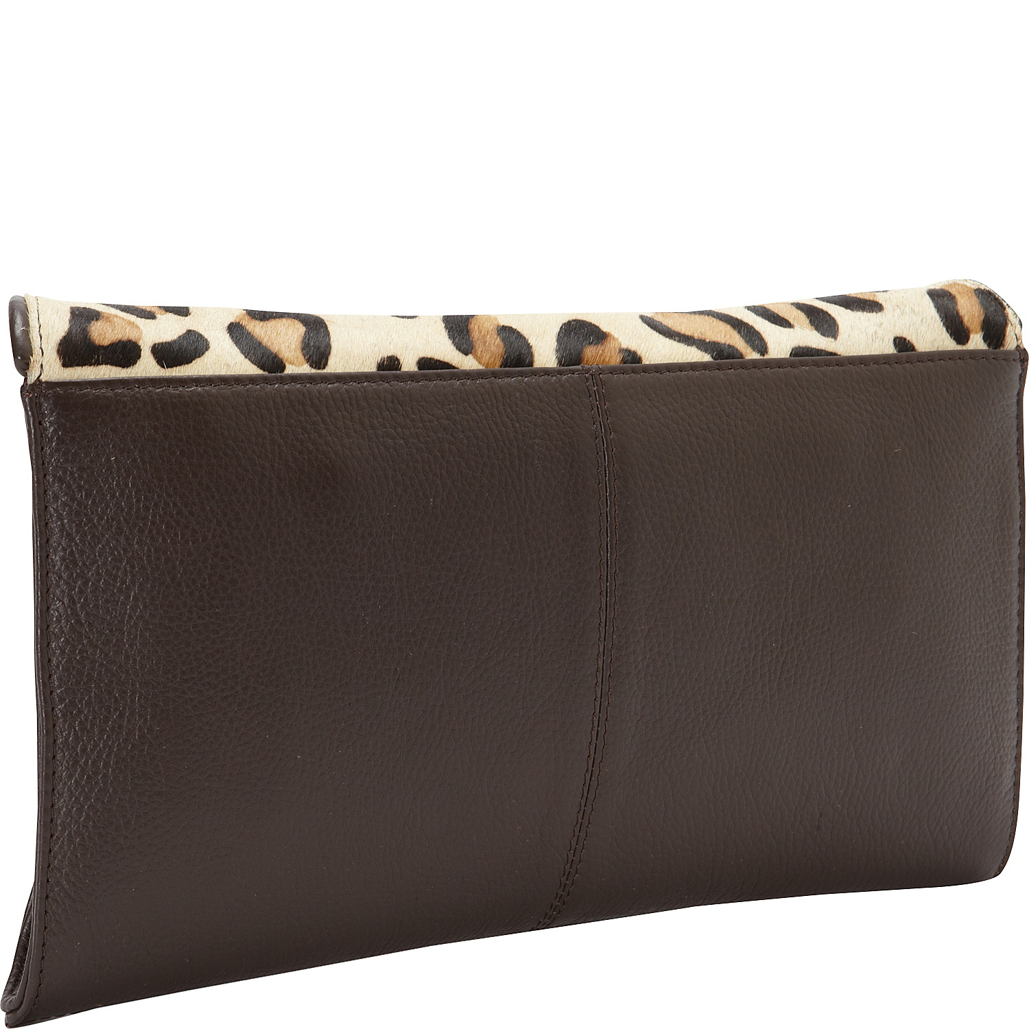 Pebbled Leather & Haircalf Clutch