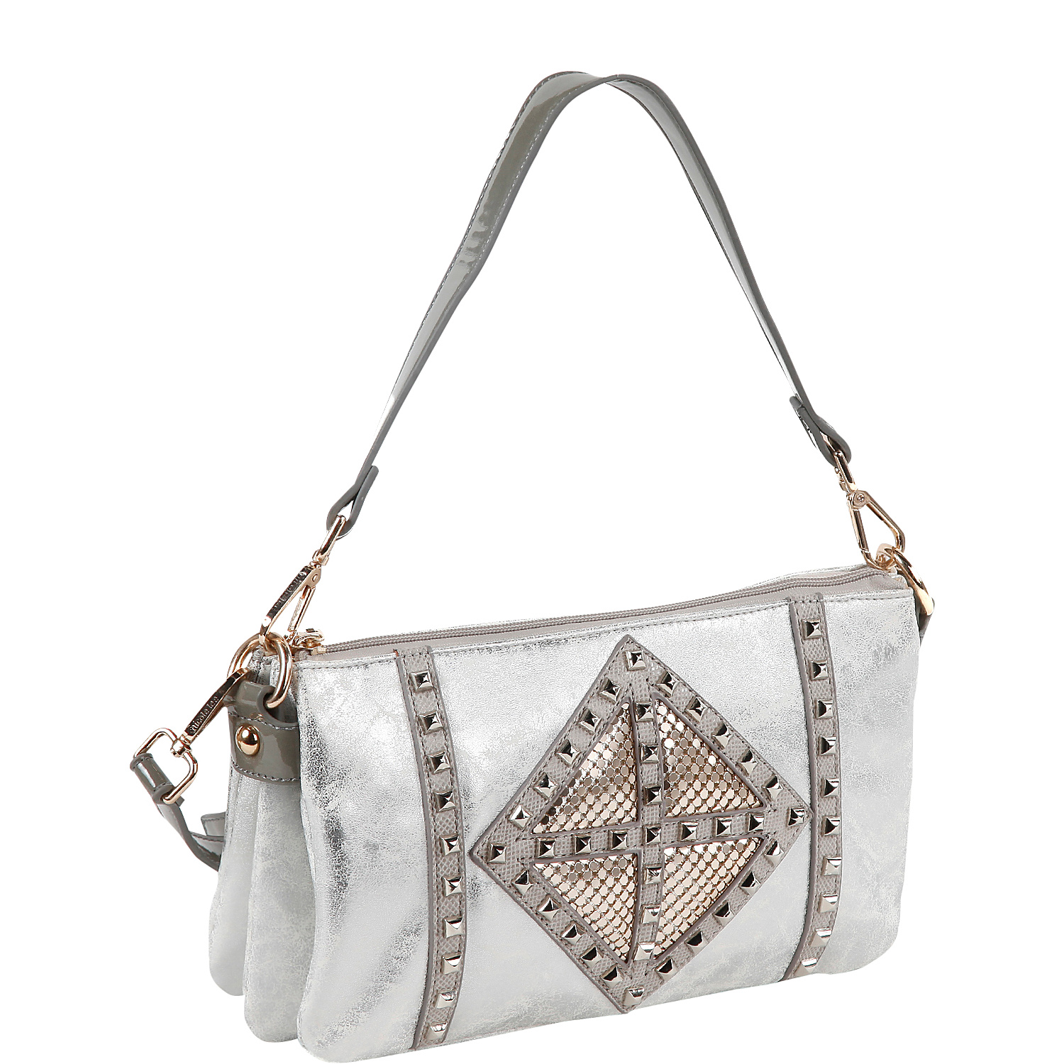 Joanne Metallic Geometrics Shoulder Bag