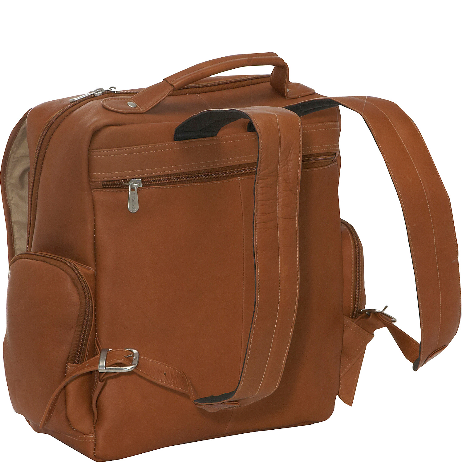 Vertical Leather Laptop Backpack