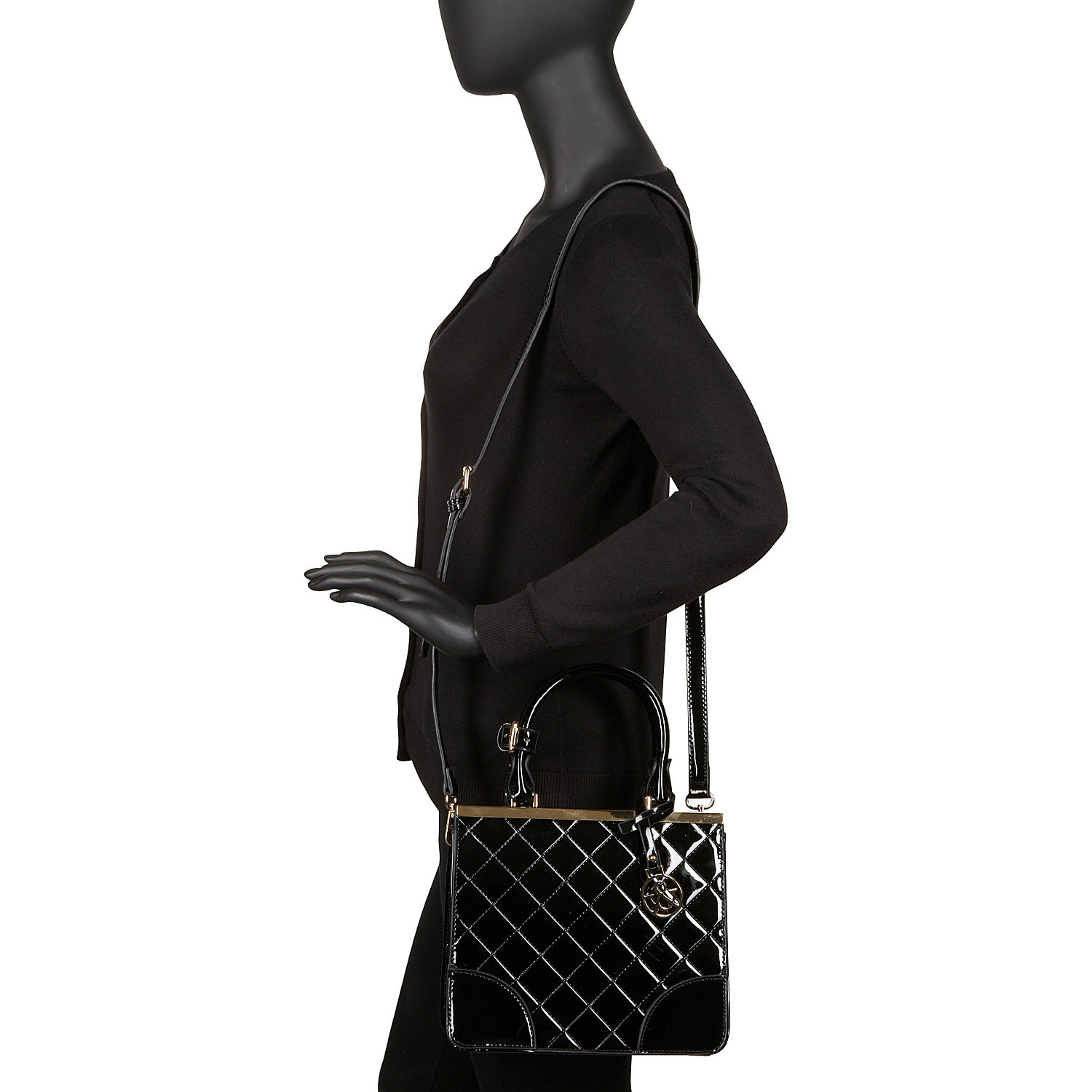 Shiny Quilted Small Satchel Bag