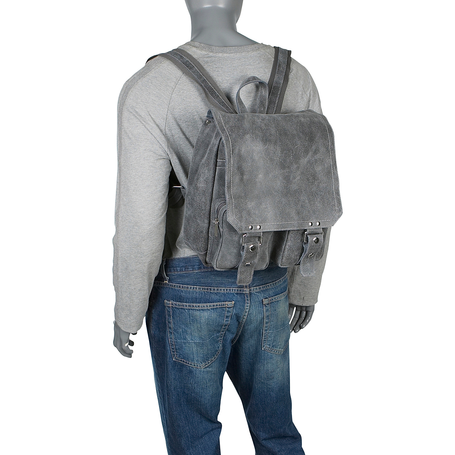 Distressed Leather Laptop Backpack