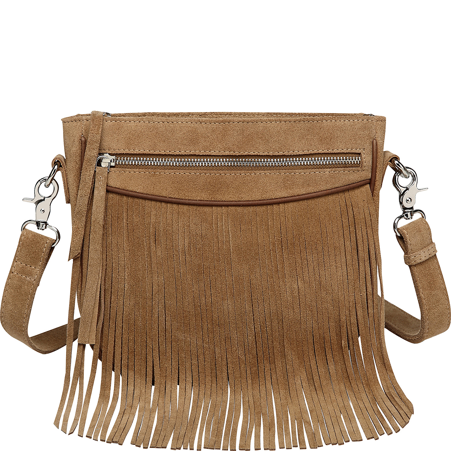 Donata Suede Fringe Crossbody