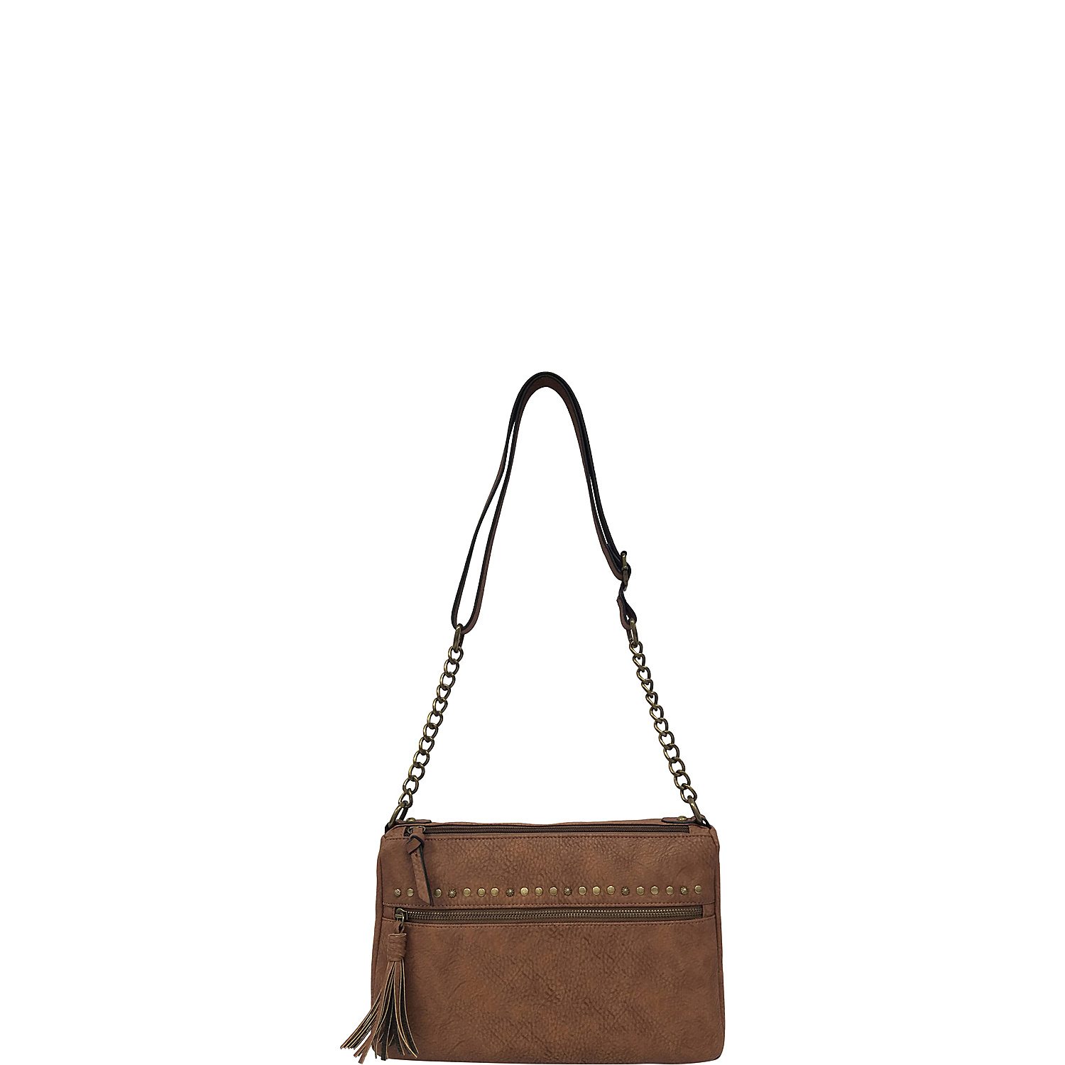 Grainy Pebble Studded Crossbody