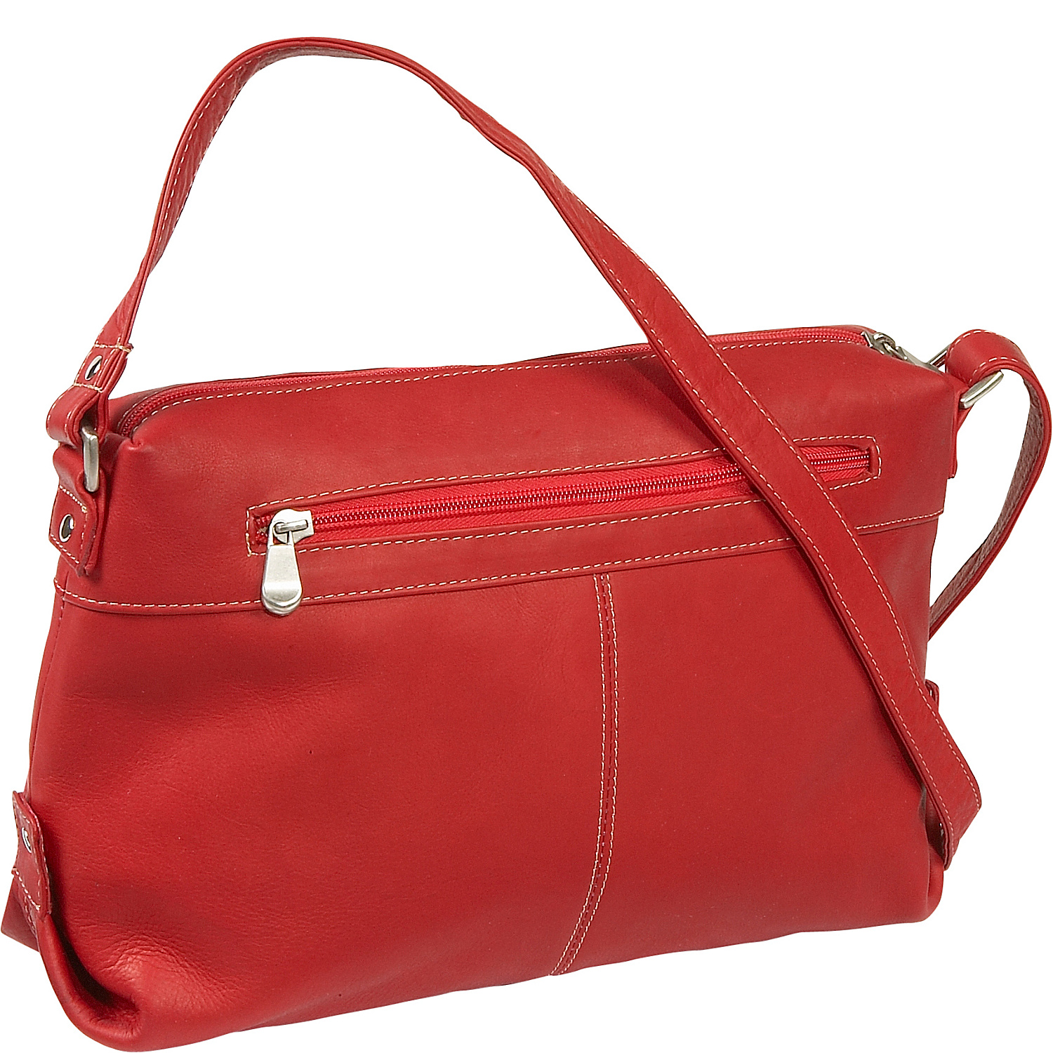 Top Zip Front Slip Shoulder Bag