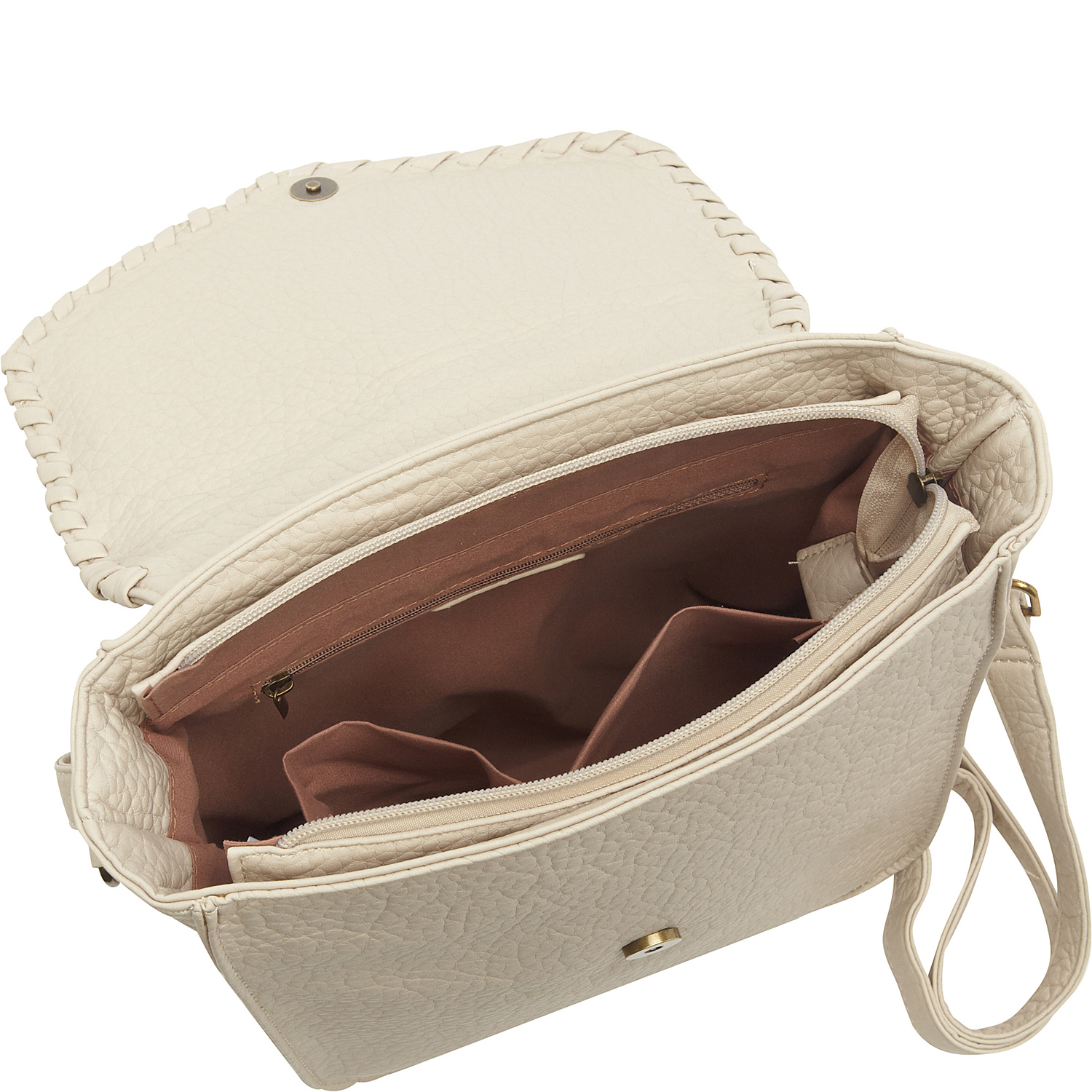 Whipstitch Accent Flap Crossbody