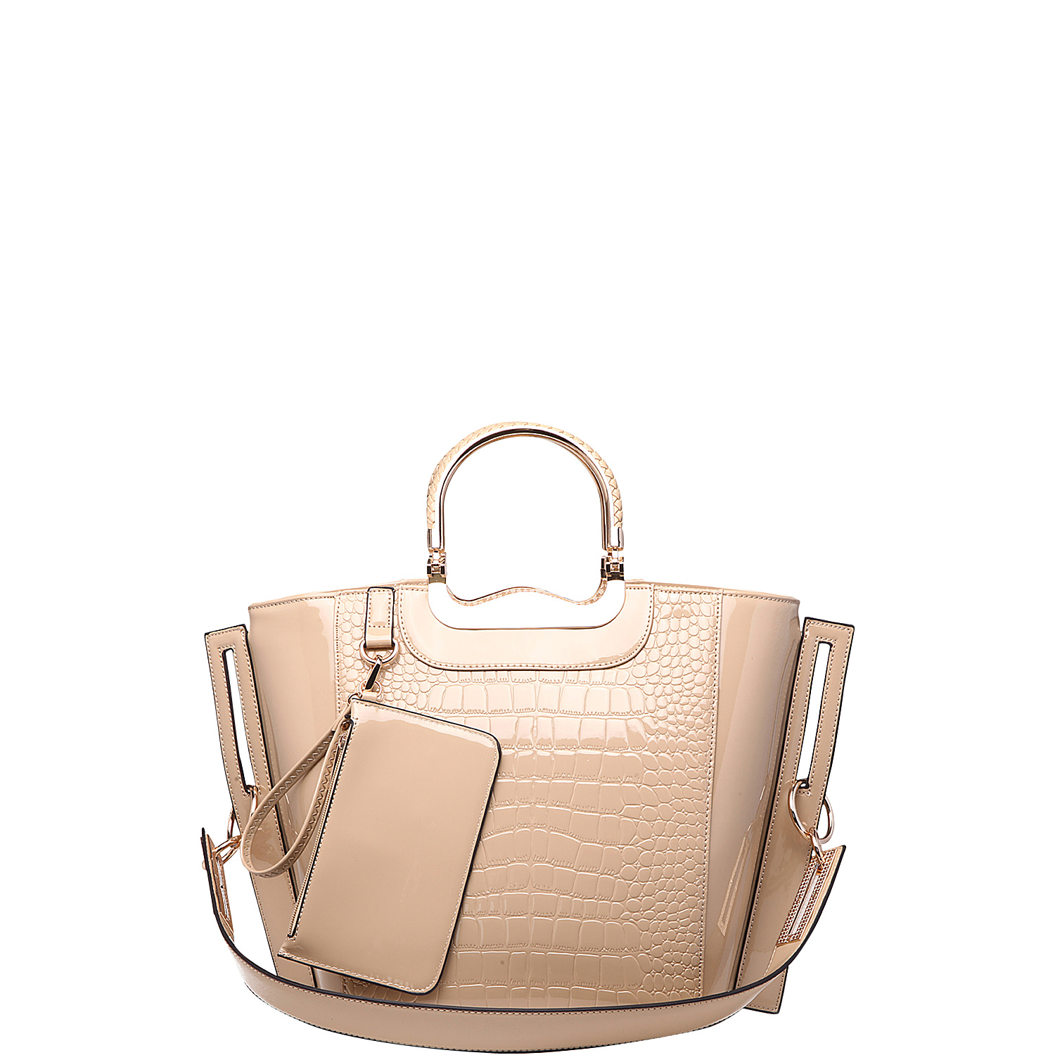 Tressa Croco-Embossed Shoulder Tote