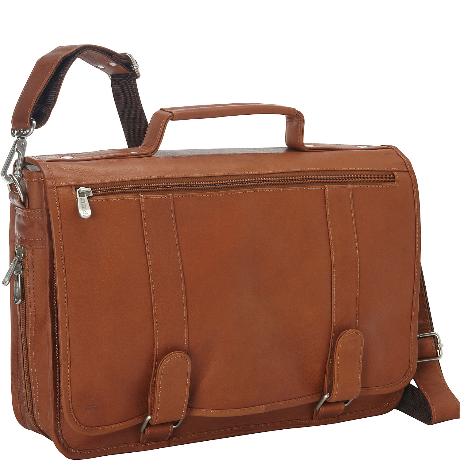 Double Loop Leather Expandable Laptop Briefcase