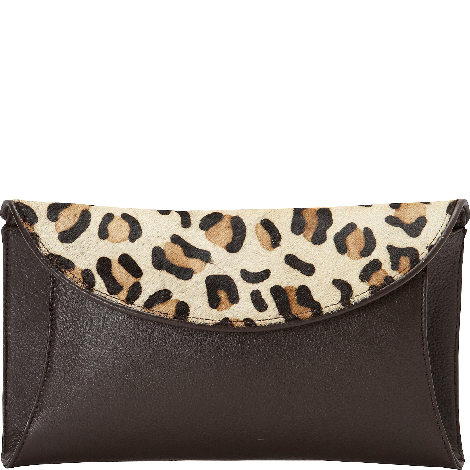 Pebbled Leather & Haircalf Clutch