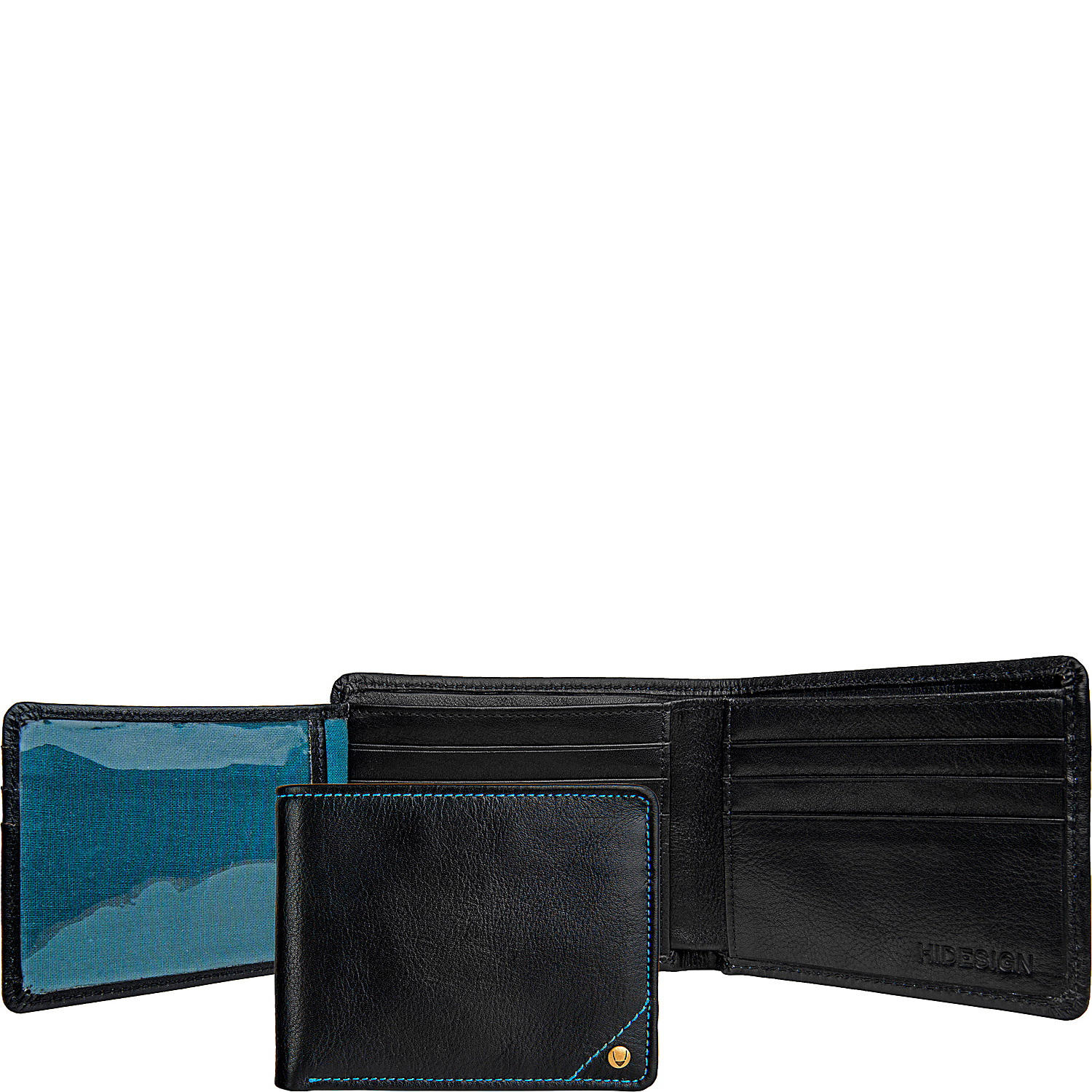 Angle Stitch Leather Multi-Compartment Leather Wallet