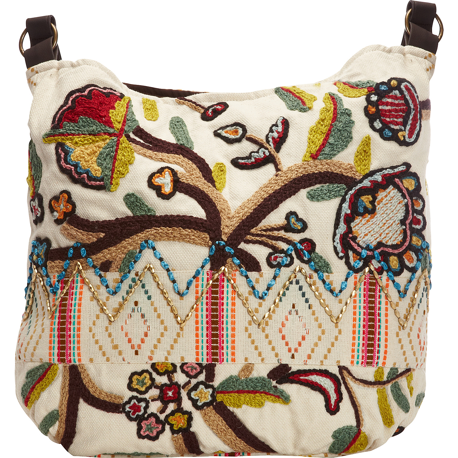 Embroidered Shoulder Bag