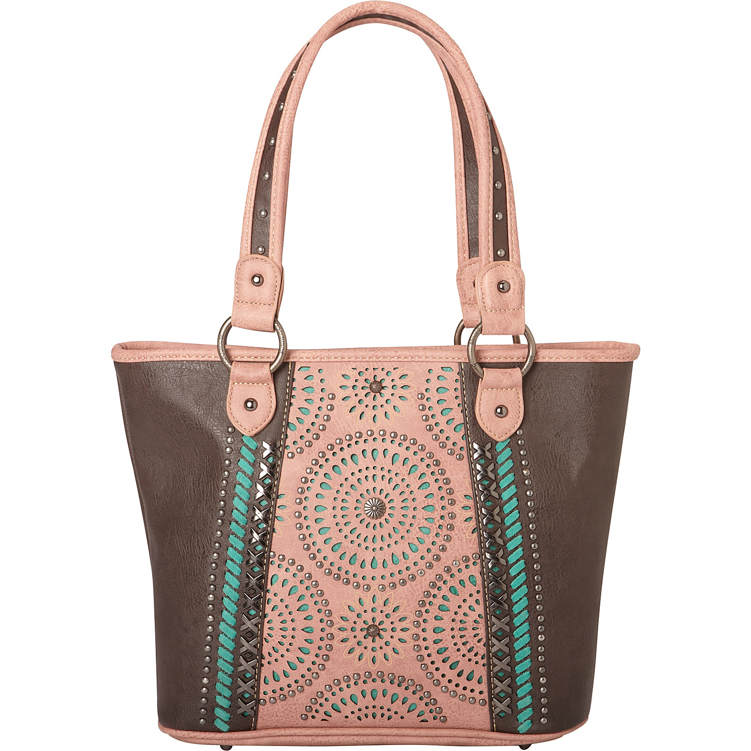 Matching Color Inlay with Cut-Out Pattern Tote