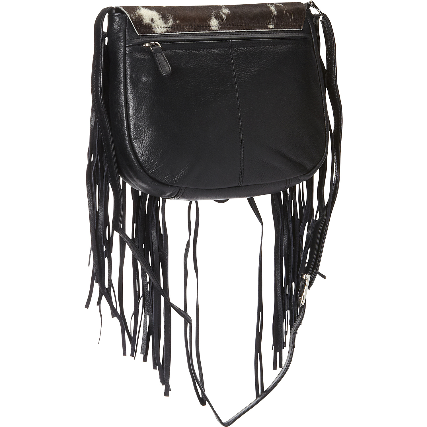 Calf Hair Knotted Fringe Shoulder Bag