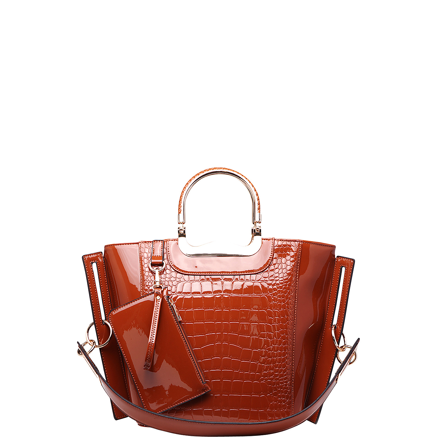 Tressa Croco-Embossed Shoulder Tote