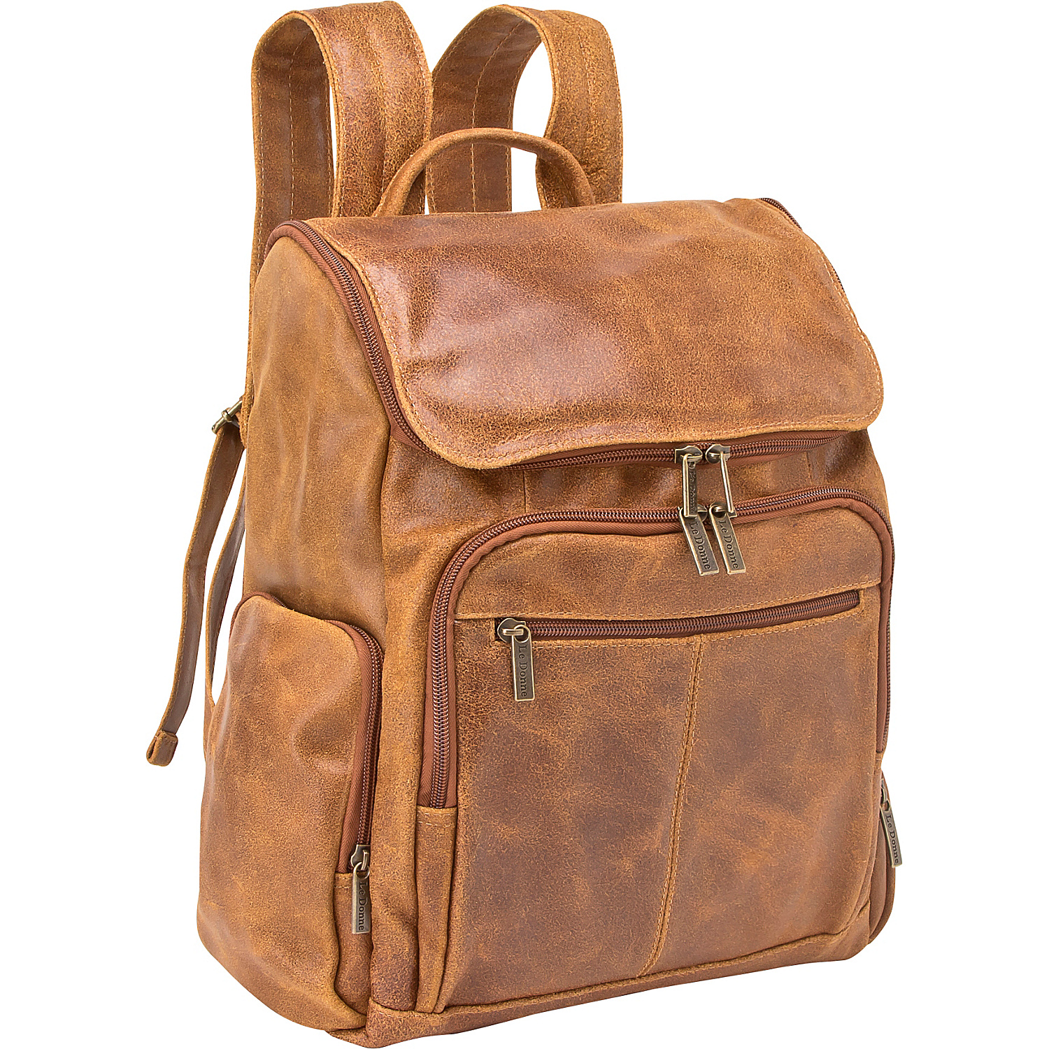 Distressed Leather Computer Backpack