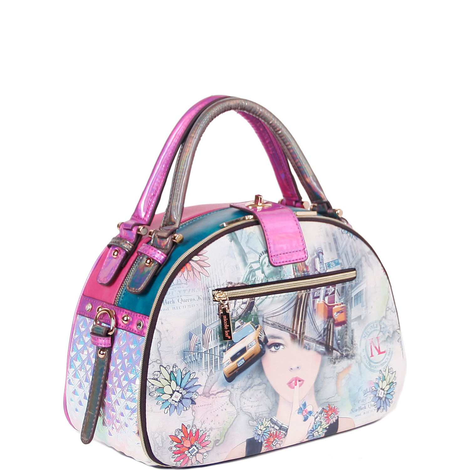 New York New York Print Bowler Bag