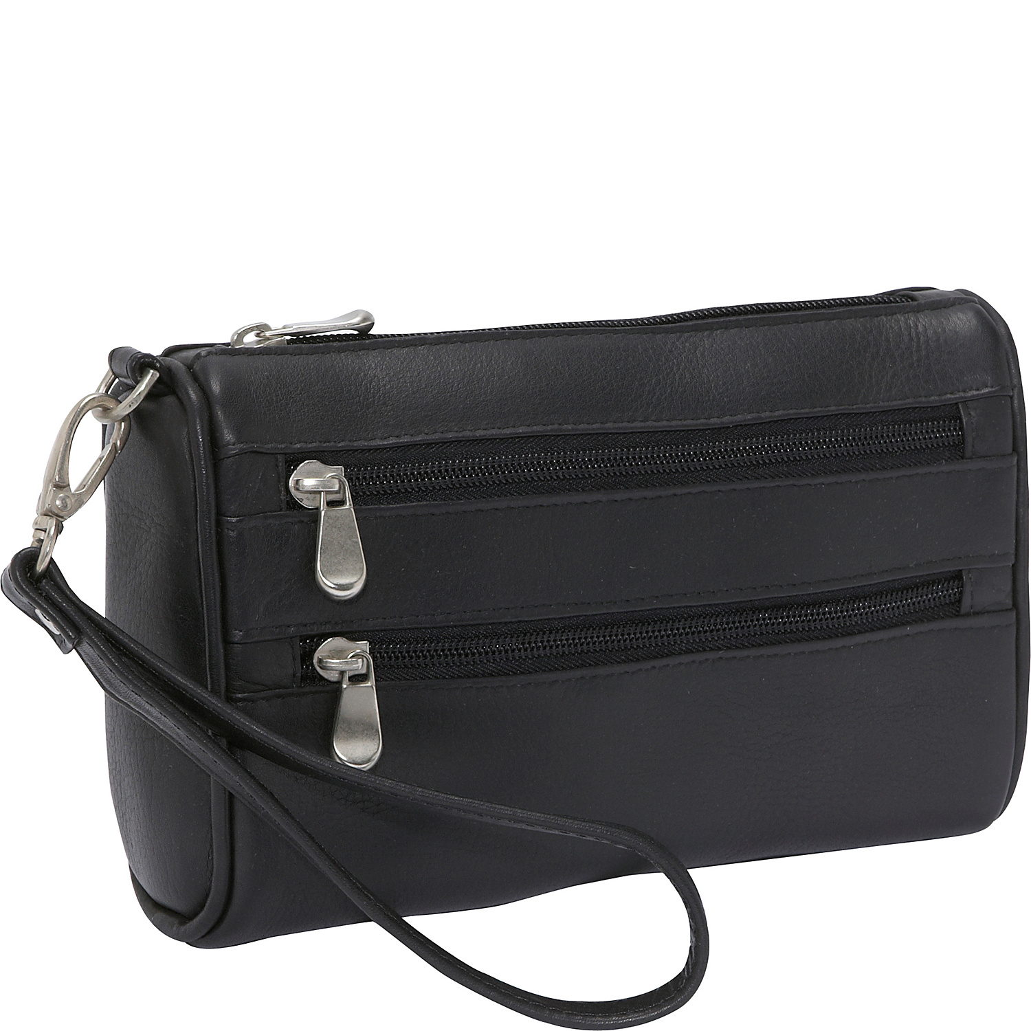 Two Zip Wristlet Clutch