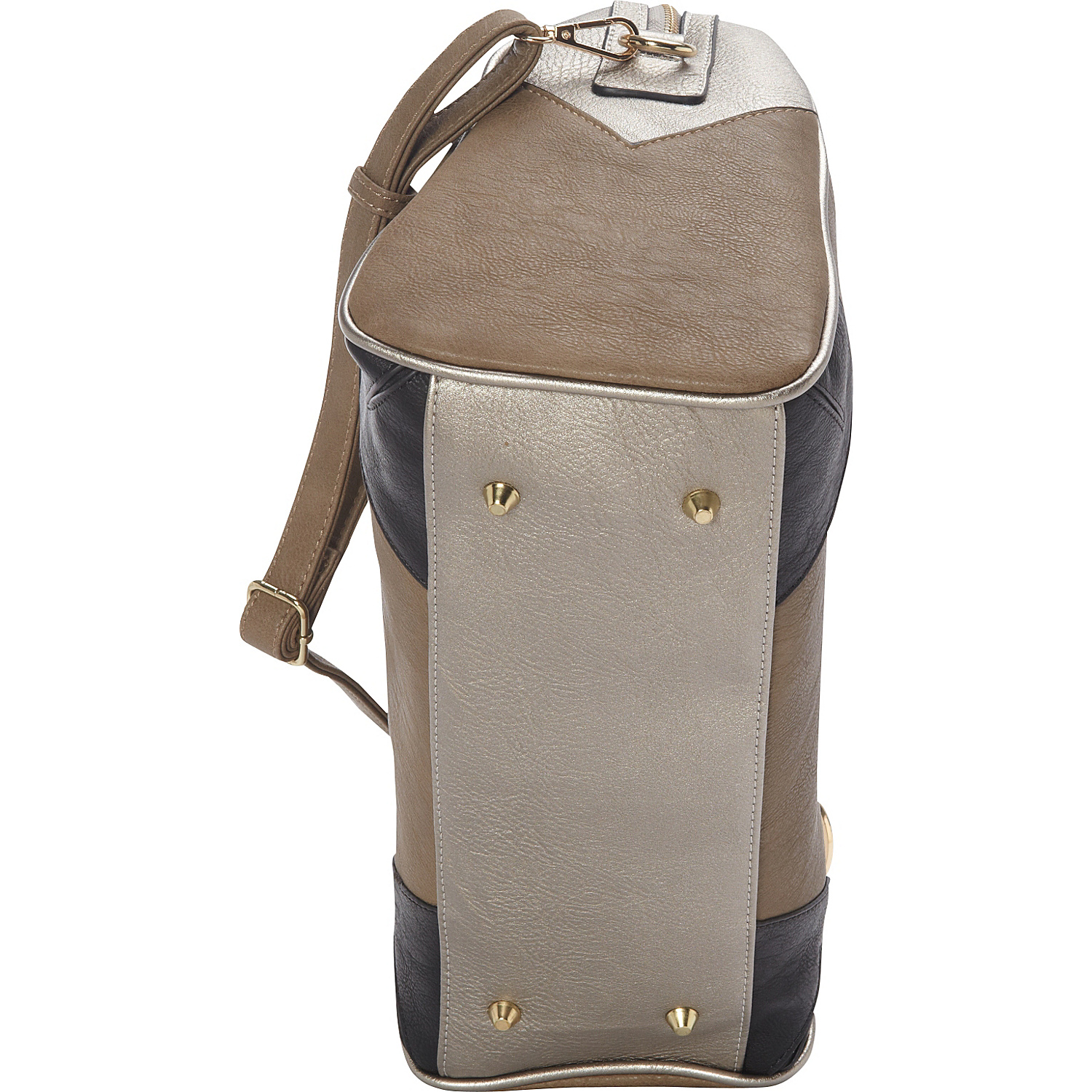 Quilted Two Tone Top Handle Bag