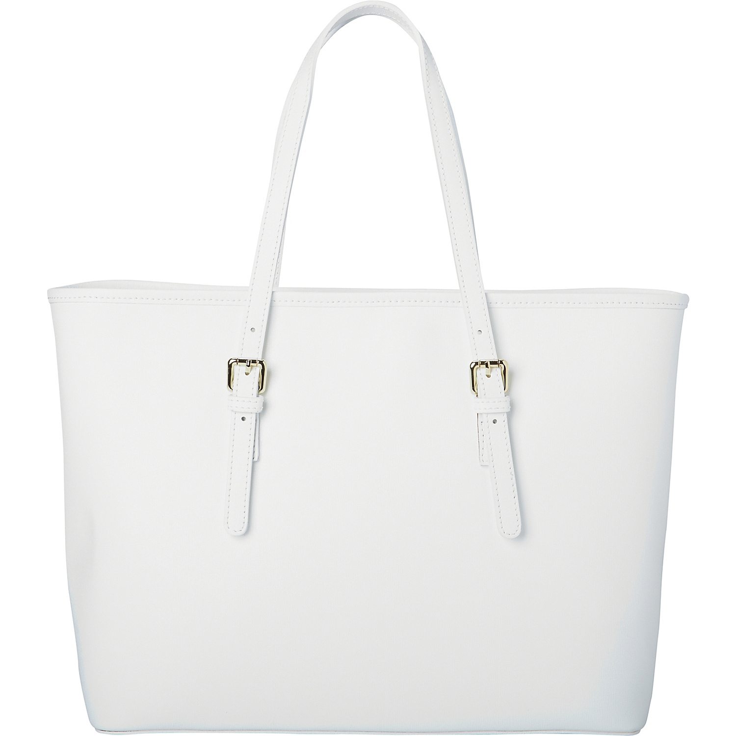 Classic Italian White Leather Handbag Tote