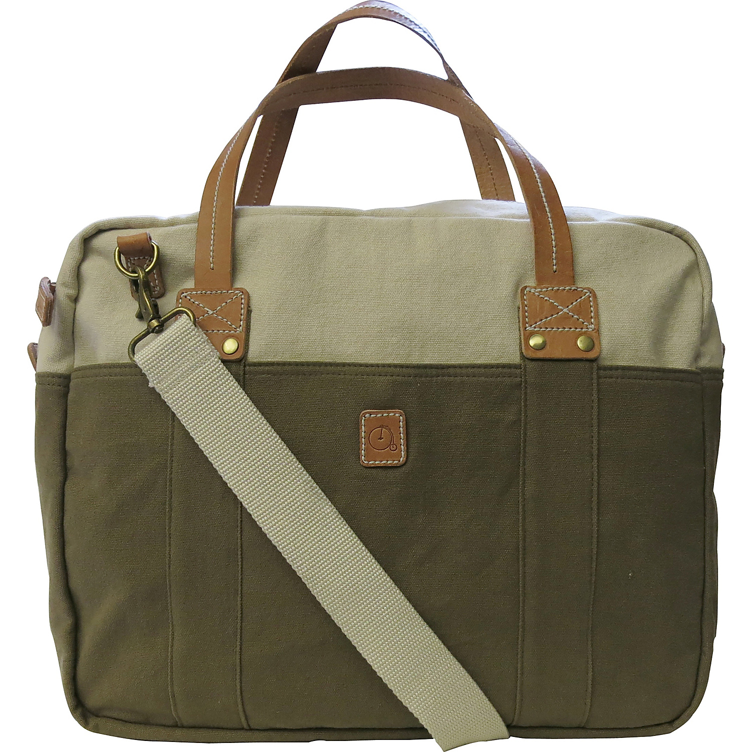 Two Tone Washed Canvas Messenger Bag