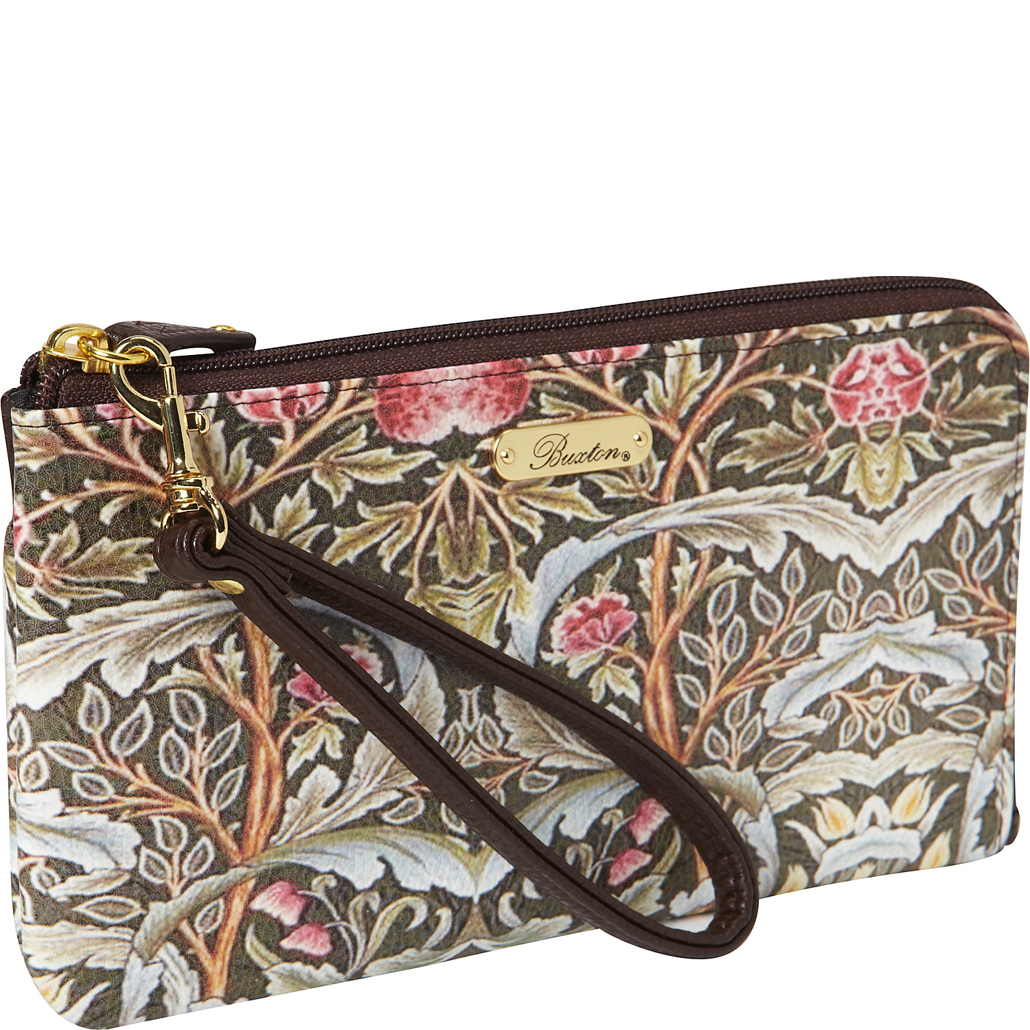 Art Nouveau L-Zip Expandable Wallet with Removable Strap