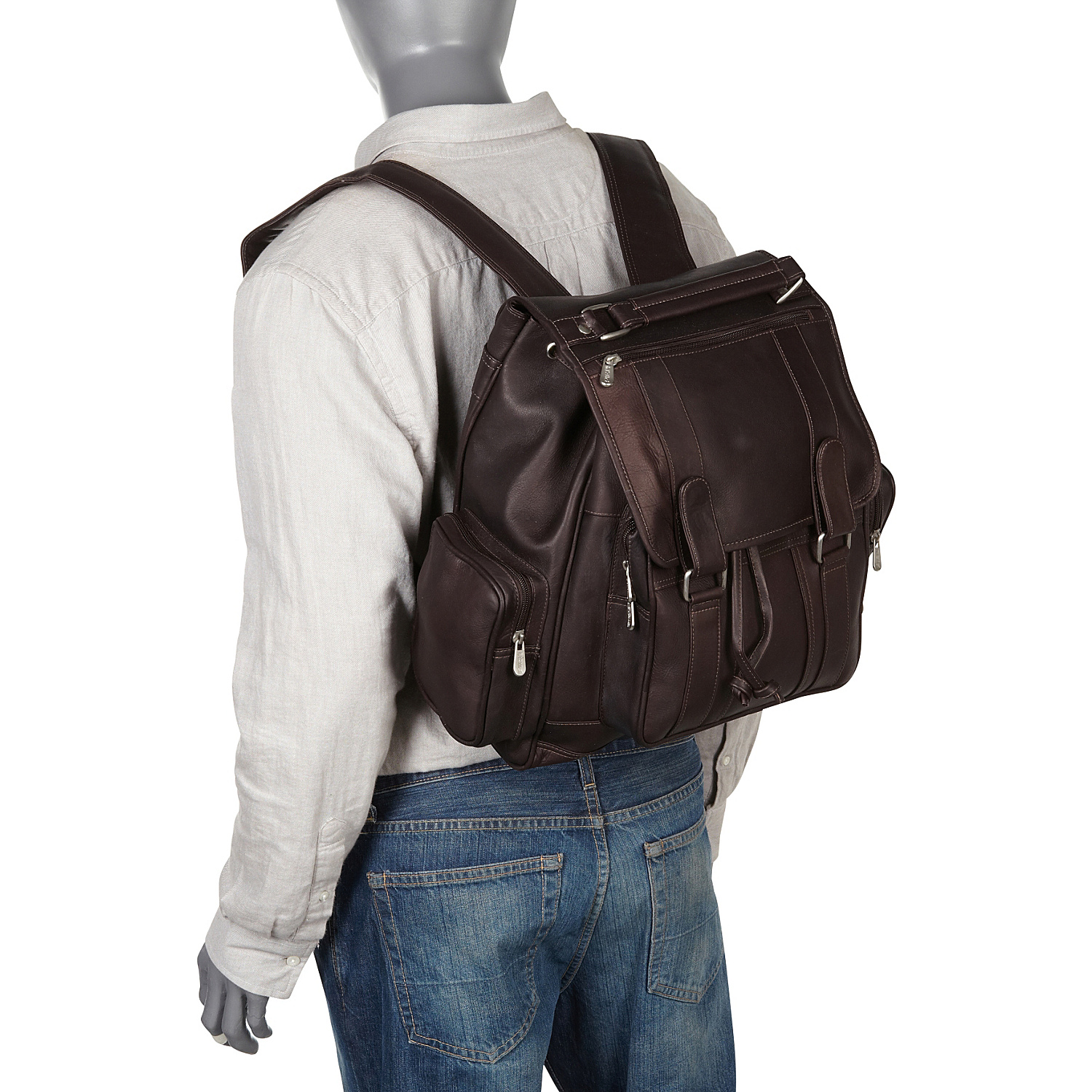 Double Loop Flap-Over Laptop Backpack