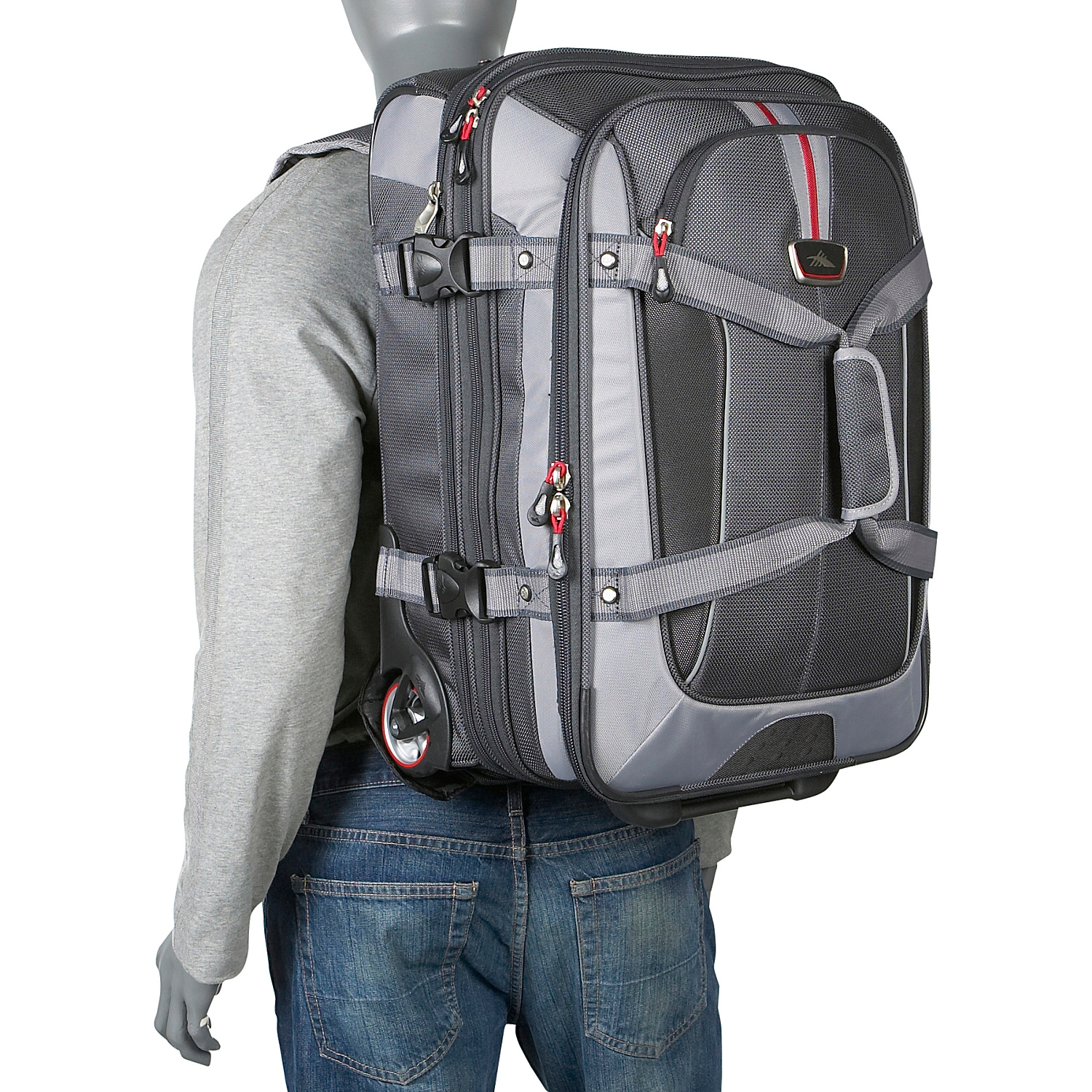 AT6 Carry On Expandable Wheeled Duffel with Backpack Straps