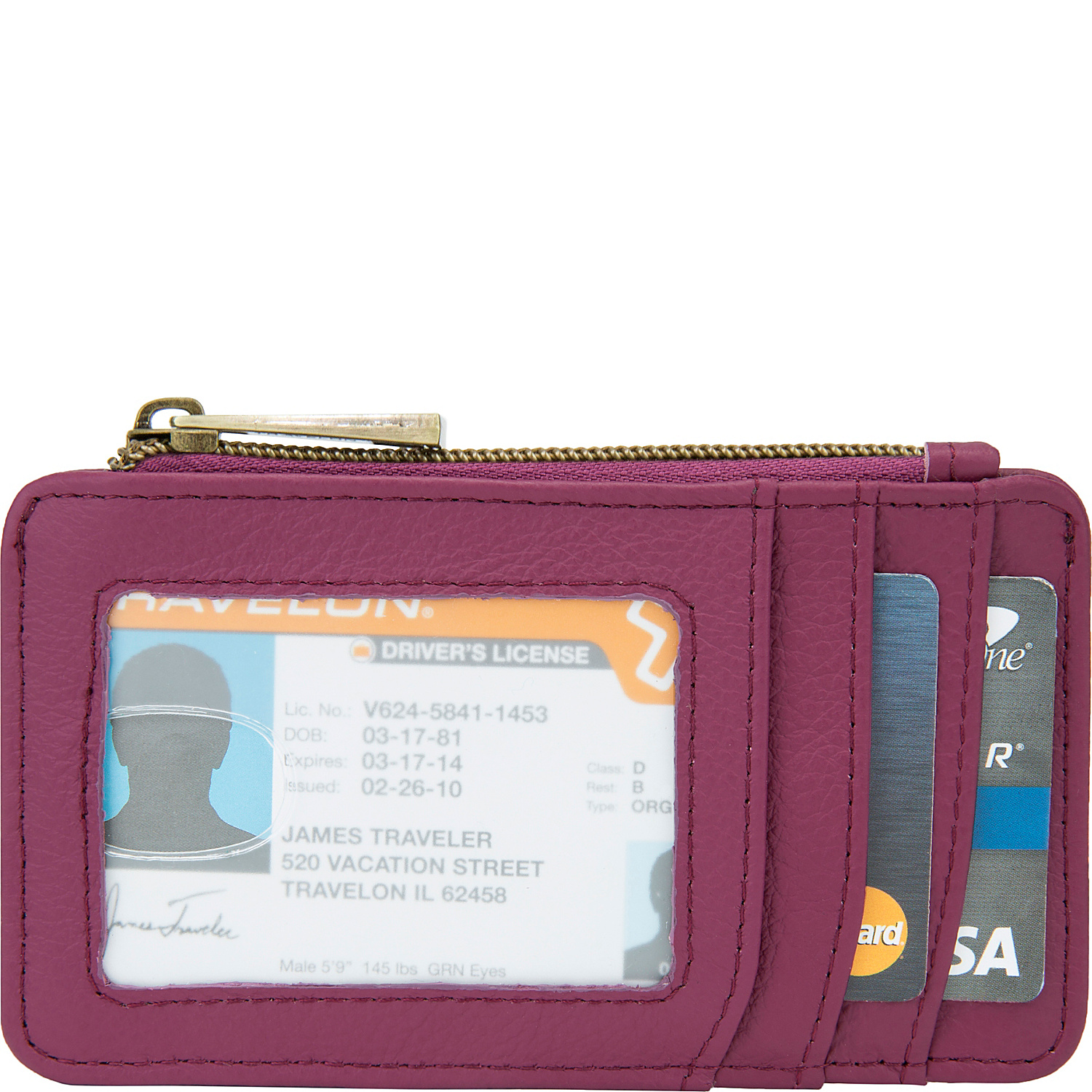 RFID Blocking Leather ID and Card Holder