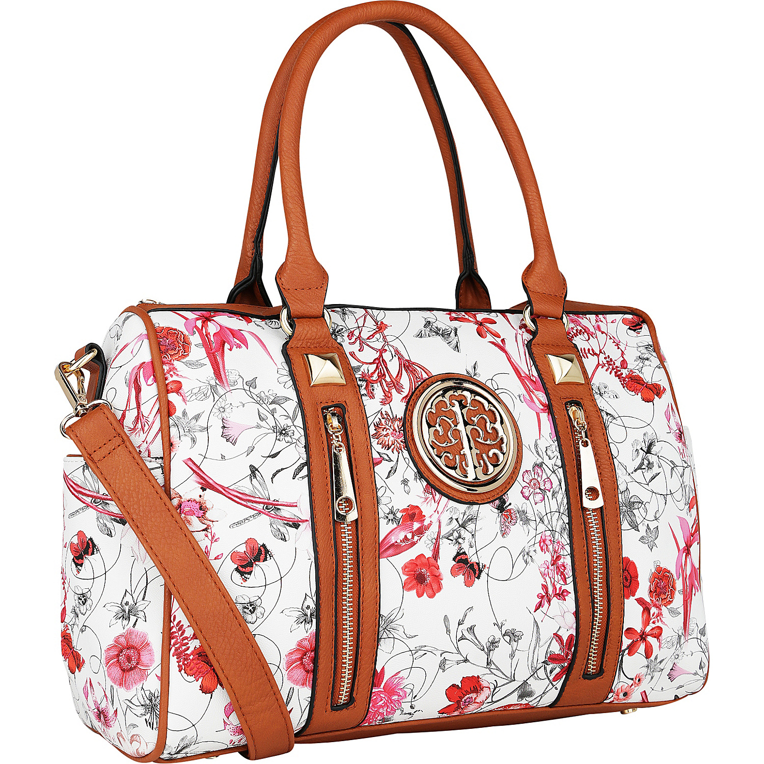 Bloom Floral Print Overnight Satchel