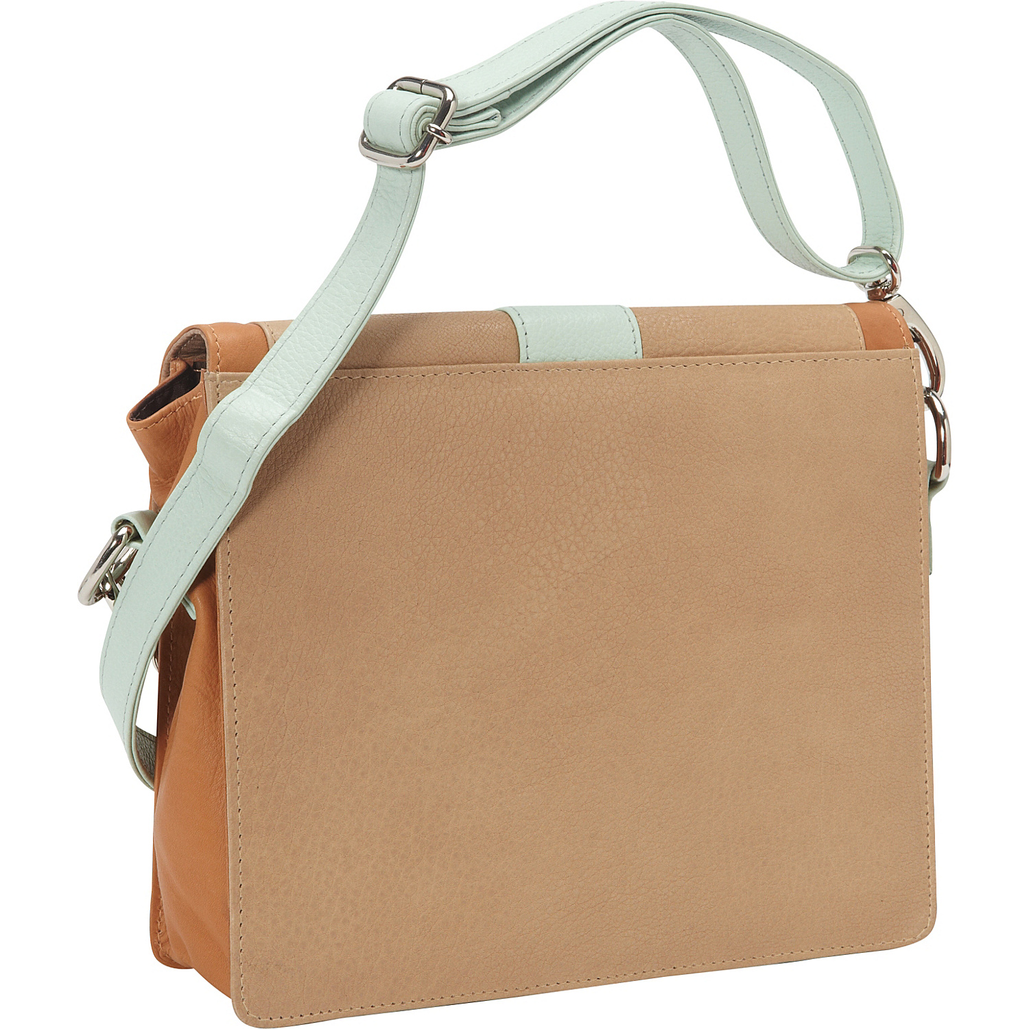 Colorblock Leather Cross Body Bag