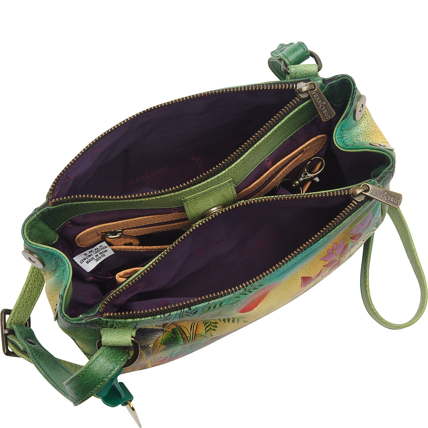 Hand Painted Triple Compartment Crossbody